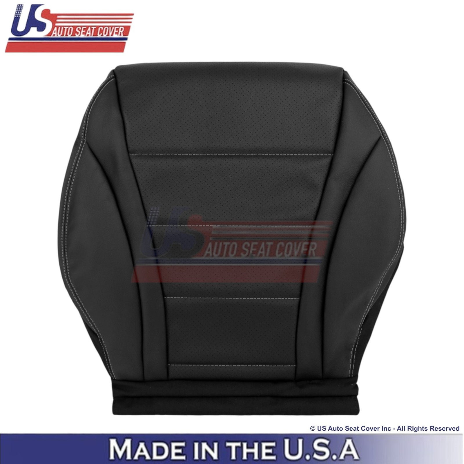 16-21 For Mercedes Benz GLC Class Leather Passenger Covers Black - White Stitch