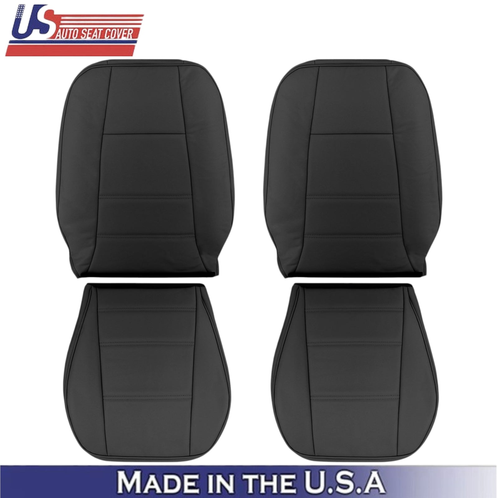 1999-2004 For Ford Mustang V6 Leatherette Front Replacement Covers Dark Charcoal