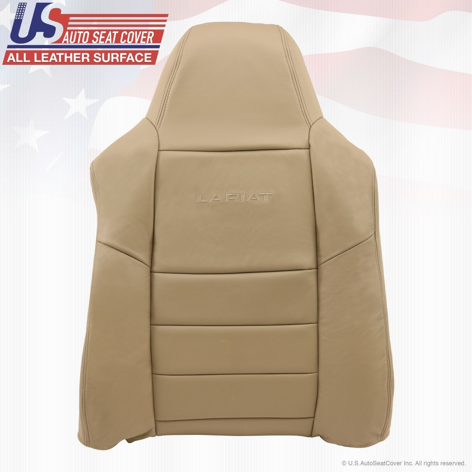2002 - 07 Ford F250 F350 Lariat Left Front Top Lean Back Leather Seat Cover Tan