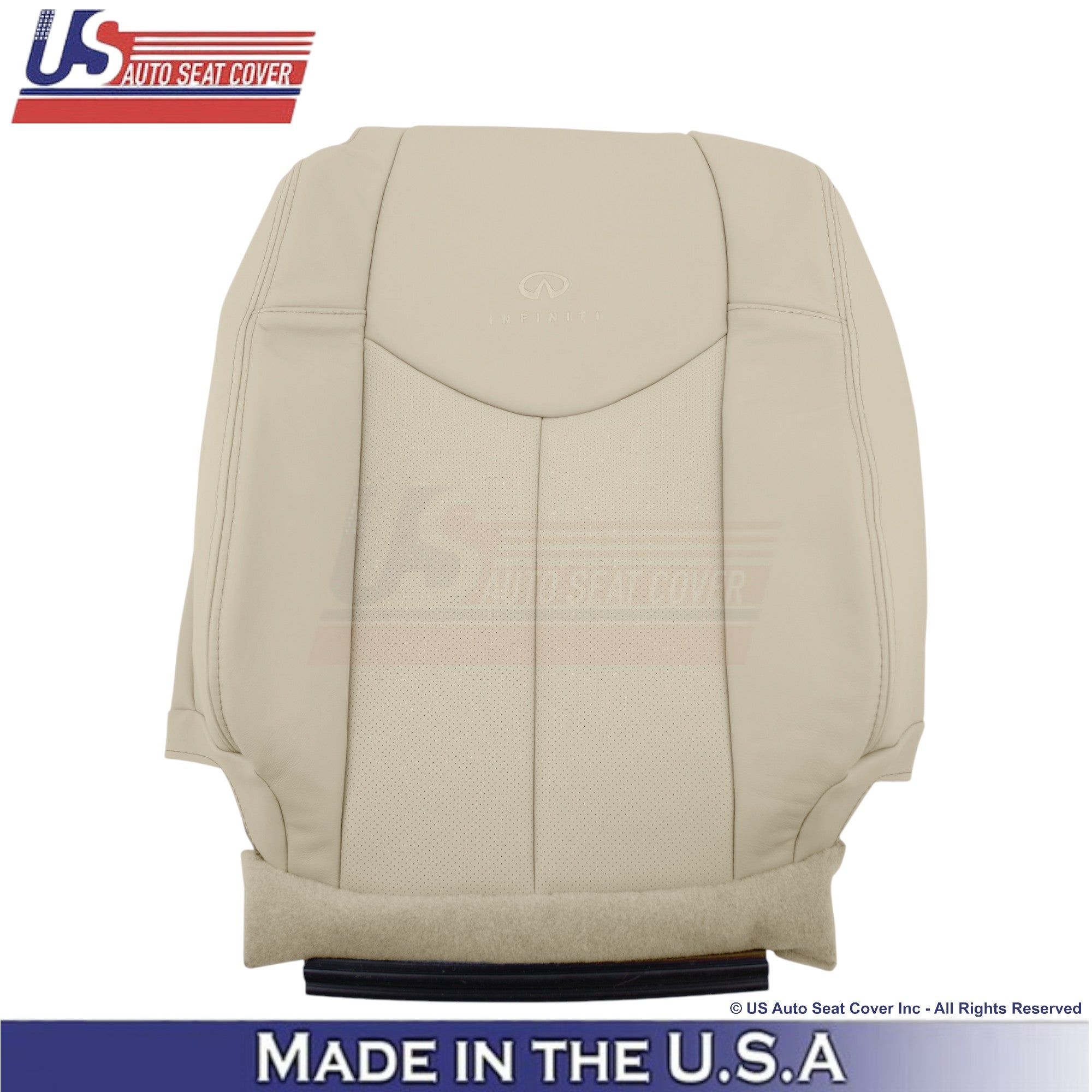 2008-2013 For Infiniti G37 Leather Perforated Front Replacement Seat Covers Wheat