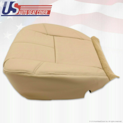Tan Driver bottom Leather seat cover & cushion 2007 to 2014 GMC Sierra Yukon LT