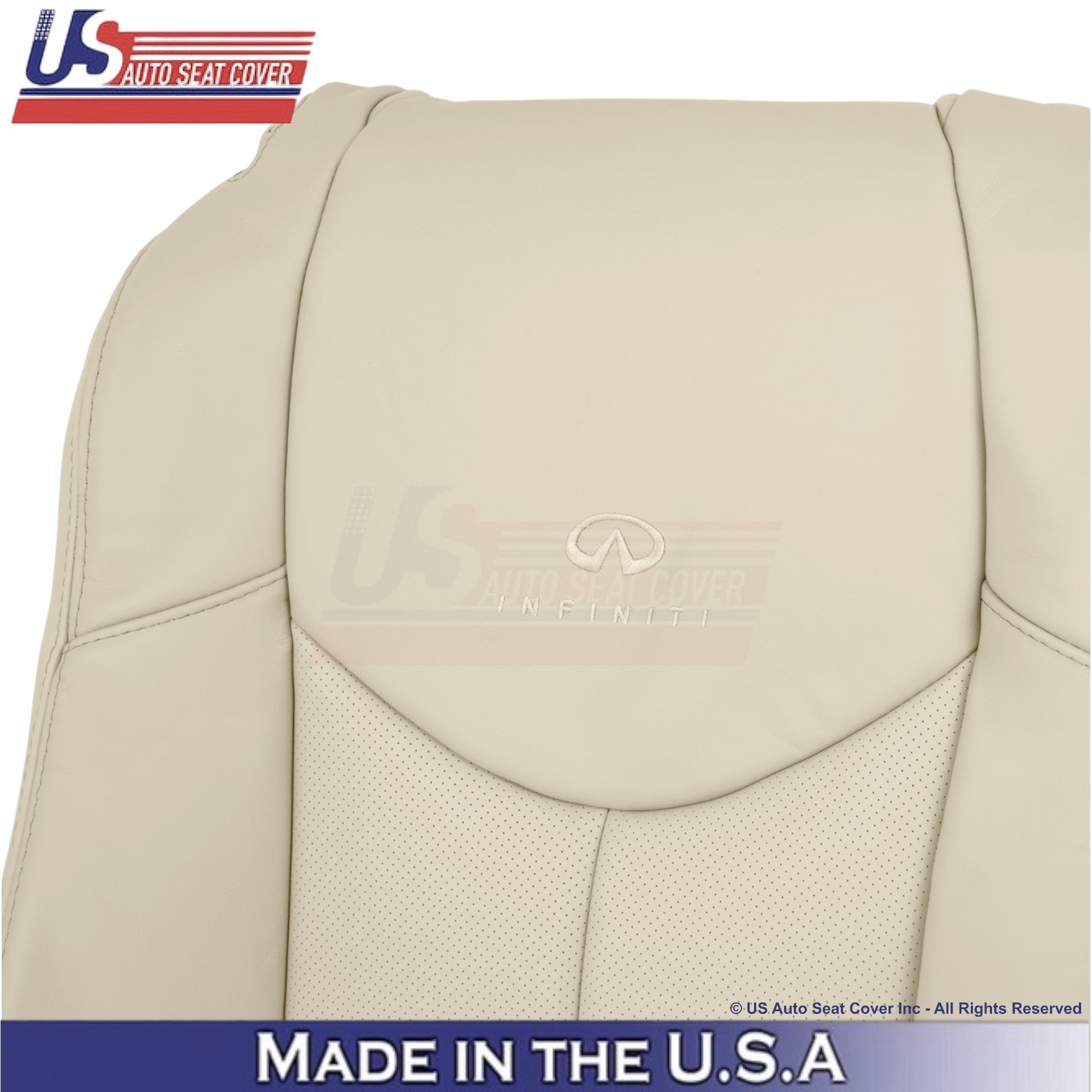 2008-2013 For Infiniti G37 Leather Perforated Front Replacement Seat Covers Wheat