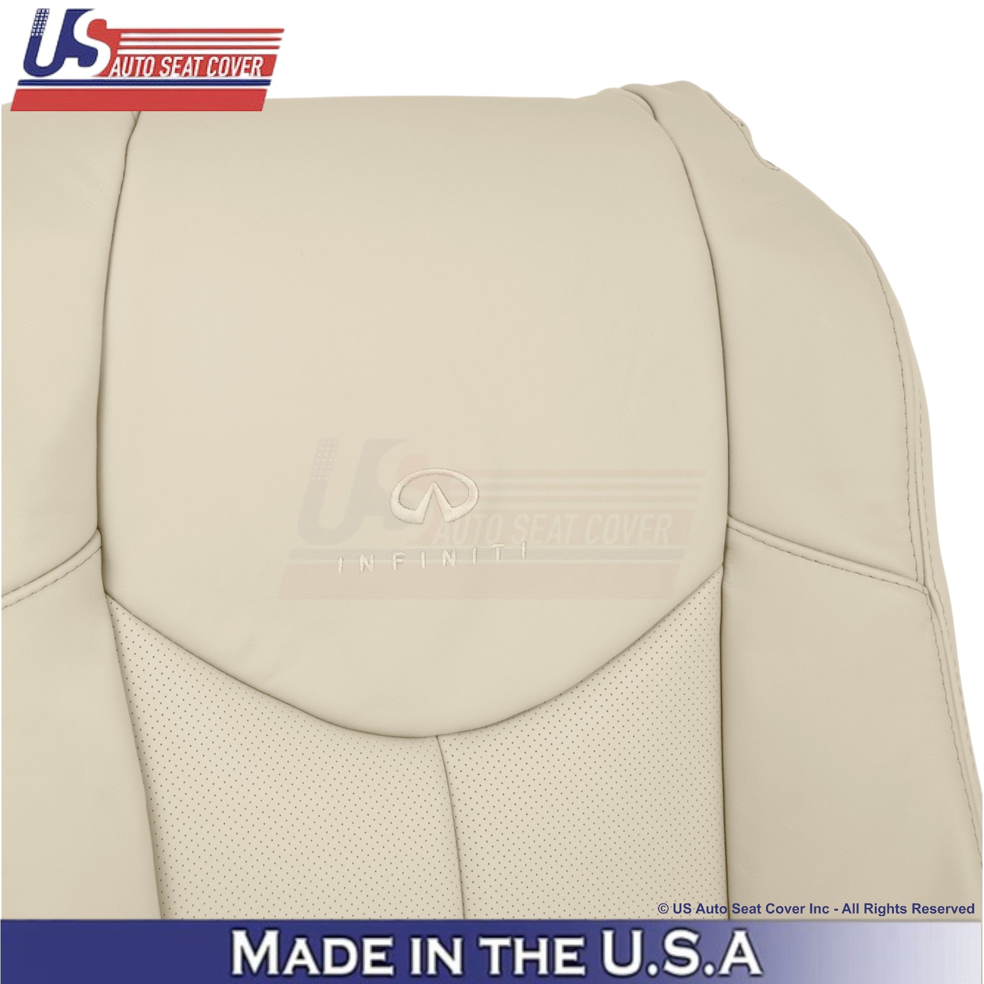 2008-2013 For Infiniti G37 Leather Perforated Driver/Passenger Bottom Covers Wheat