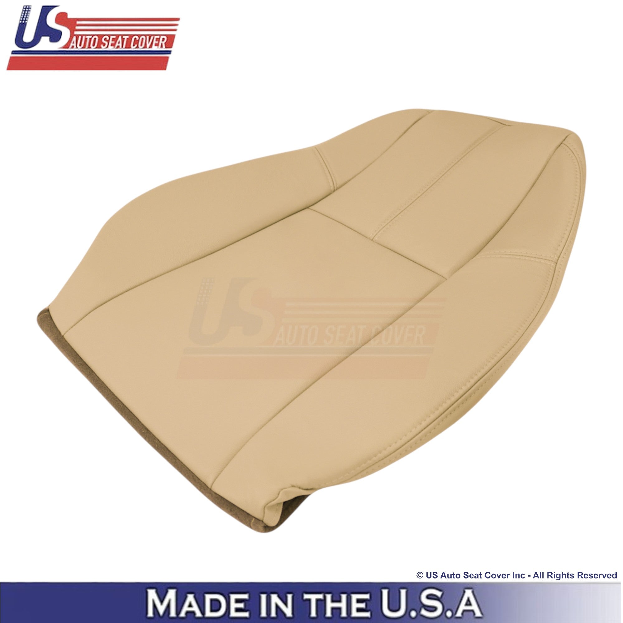 2007-2014 Fits Chevy Silverado Genuine Leather Front Seat Covers Light Cashmere