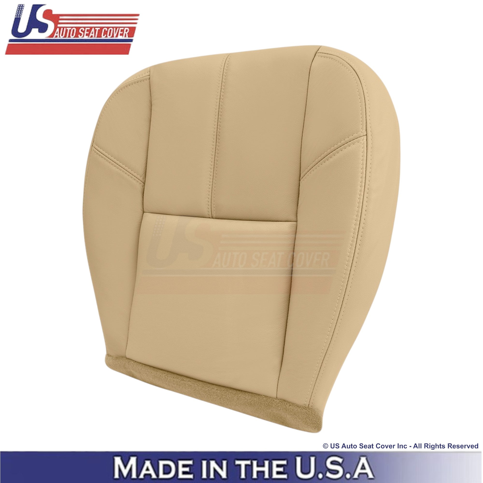 2007-2014 Fits Chevy Silverado Genuine Leather Front Seat Covers Light Cashmere