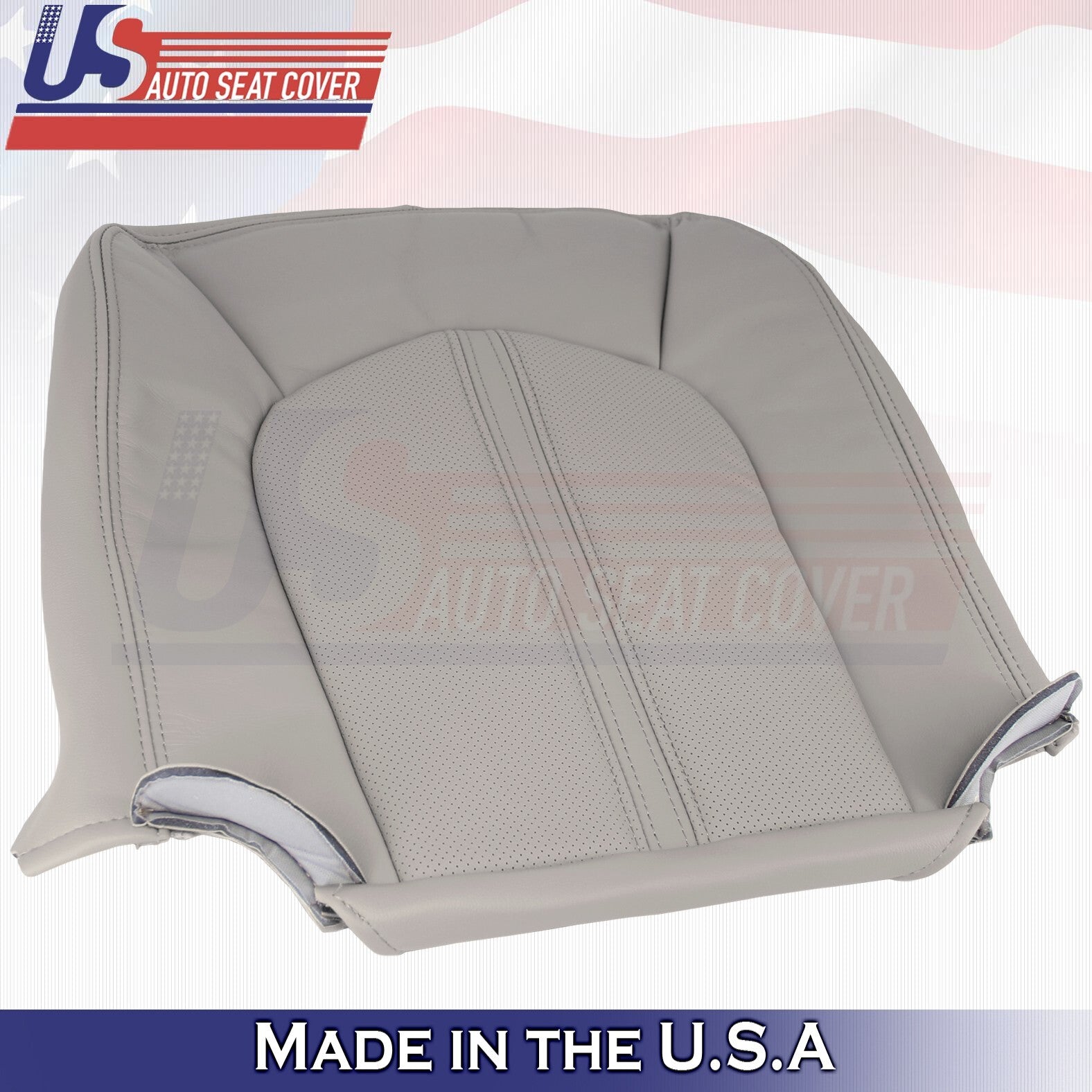 2008 to 2013 For Cadillac CTS Front 2 Top & 2 Bottom Leather Seat Covers Gray