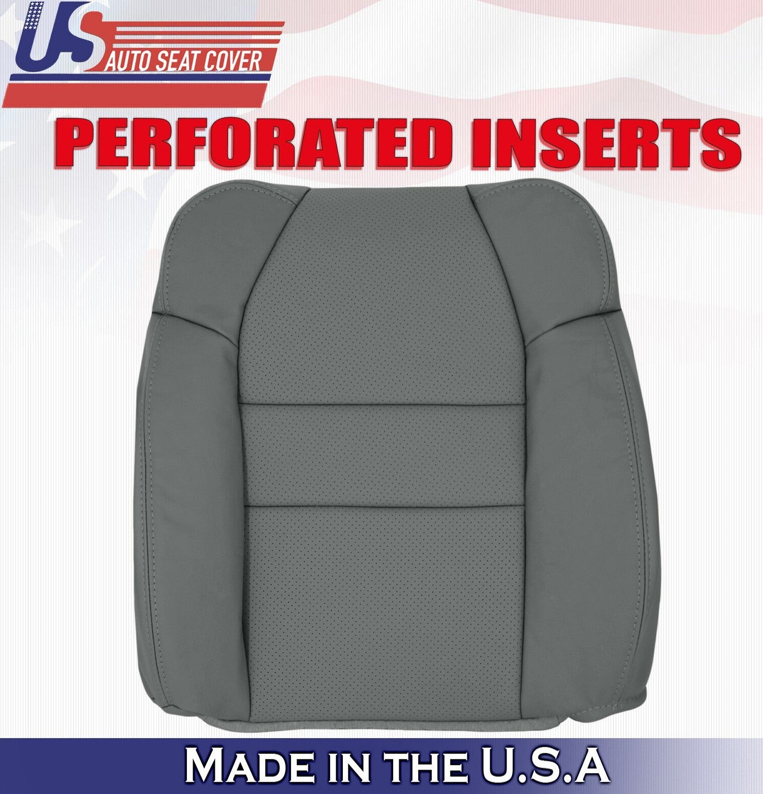 2001 2002 2003 For Acura MDX Driver Side Top perforated Leather Seat Cover Gray