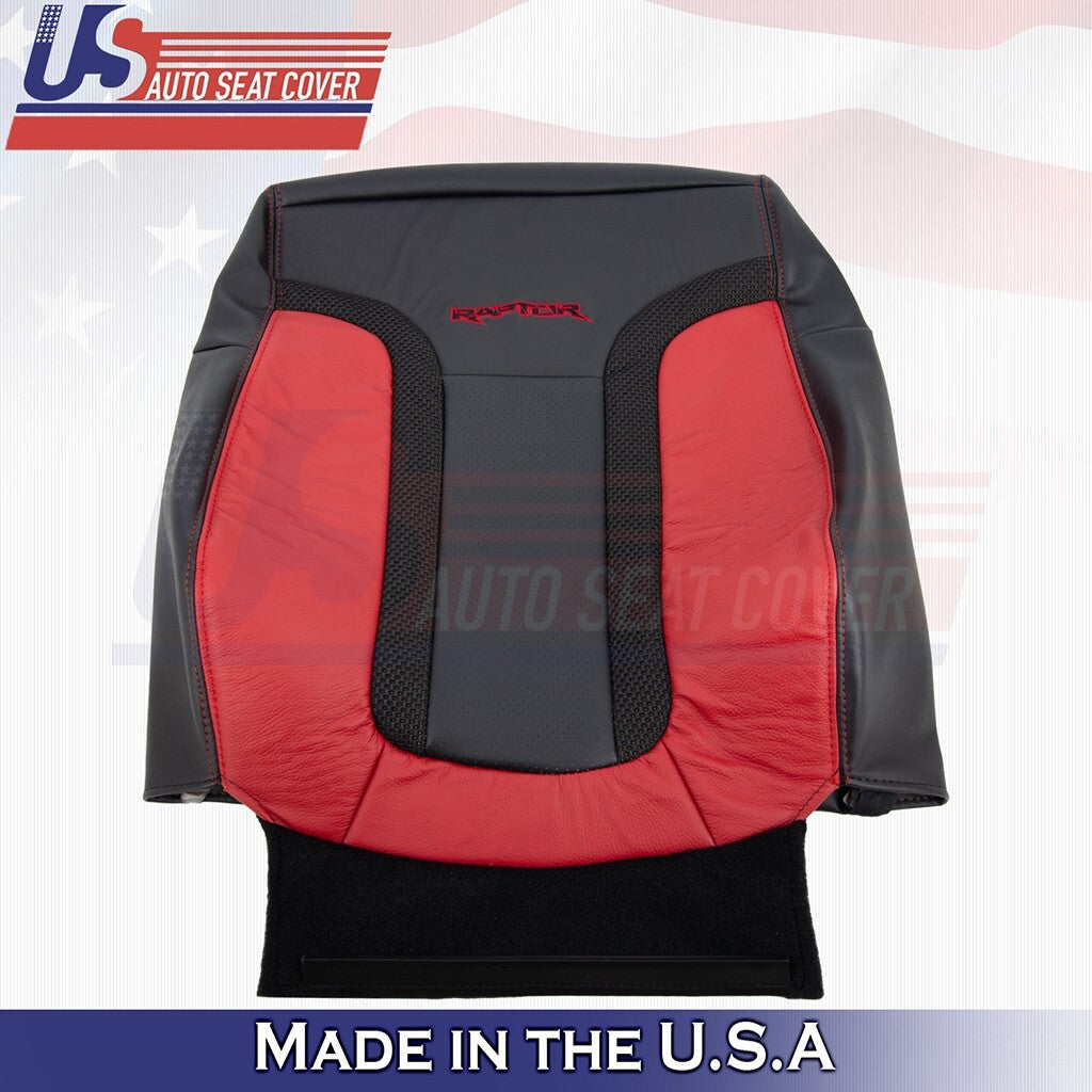 Passenger Top & Bottom Seat Cover Black/Red For 2014 Ford F150 Raptor