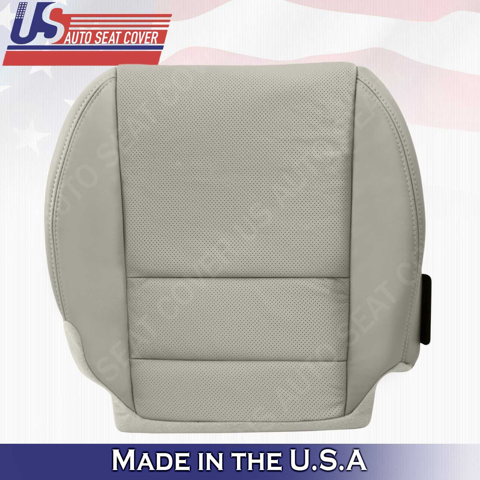 DRIVER & PASSENGER Bottoms Perforated Leather Cover GRAY For 2007-2012 Acura MDX
