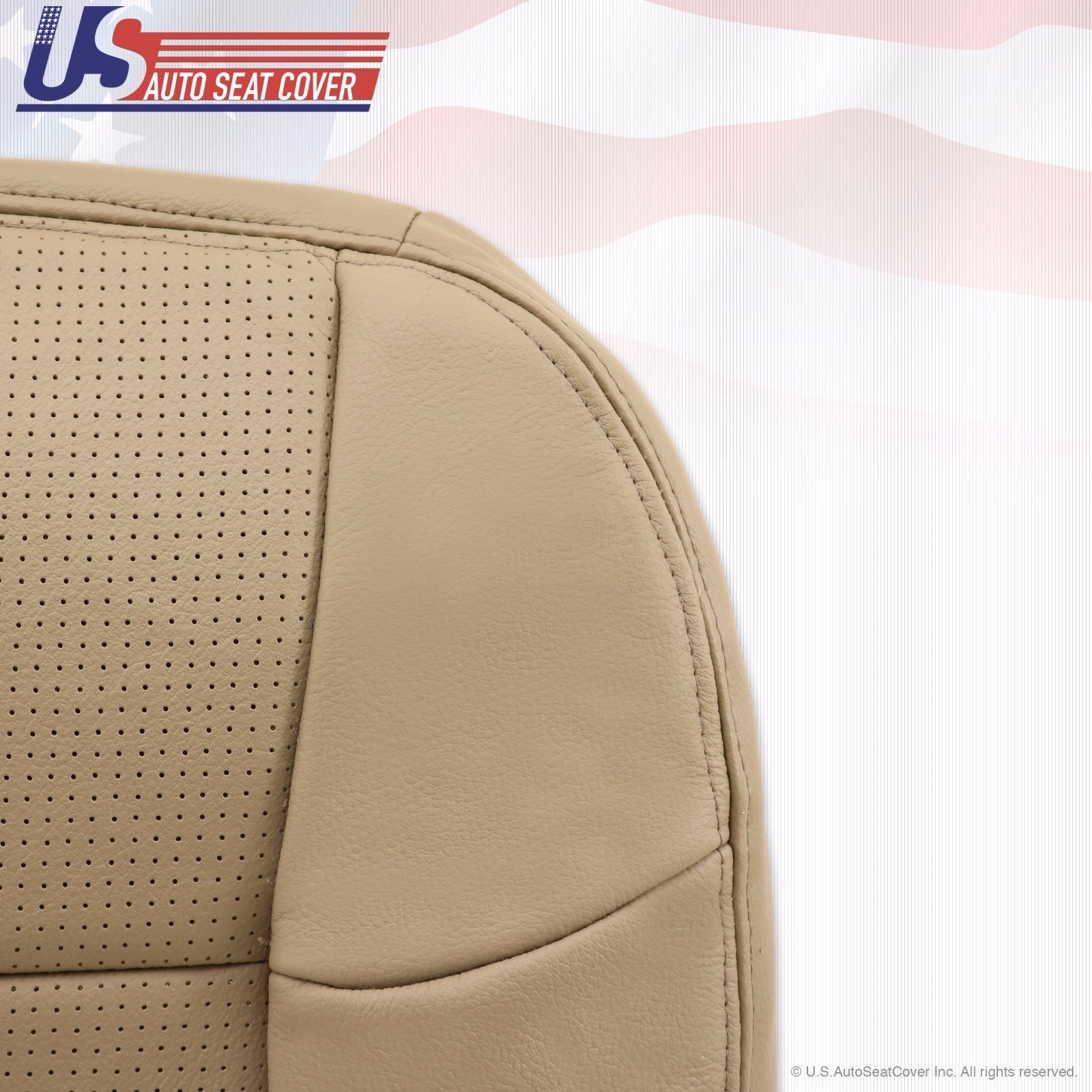 2000 2001 2002 Lincoln Navigator Driver Bottom Perforated Leather Seat Cover Tan