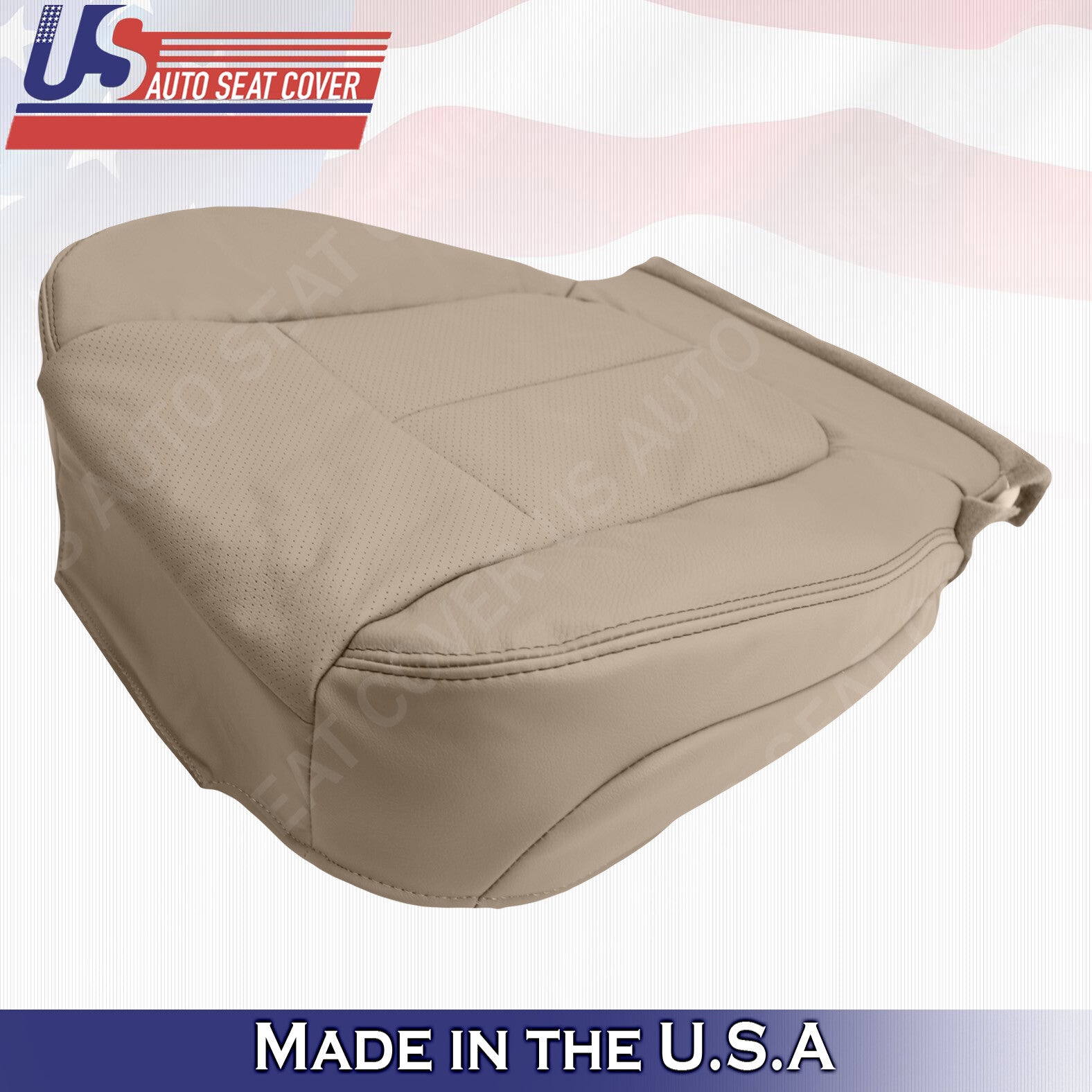 2011 to 2014 Fits Ford F150 Lariat Passenger Bottom Perforated Leather Cover Tan