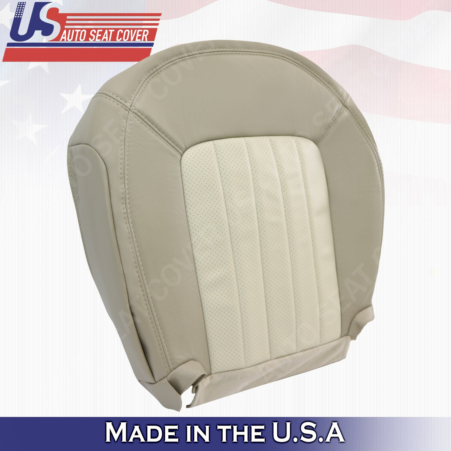 2002 TO 2005 Mercury Mountaineer FRONT BOTTOMS Perf Leather Cover 2tone Tan