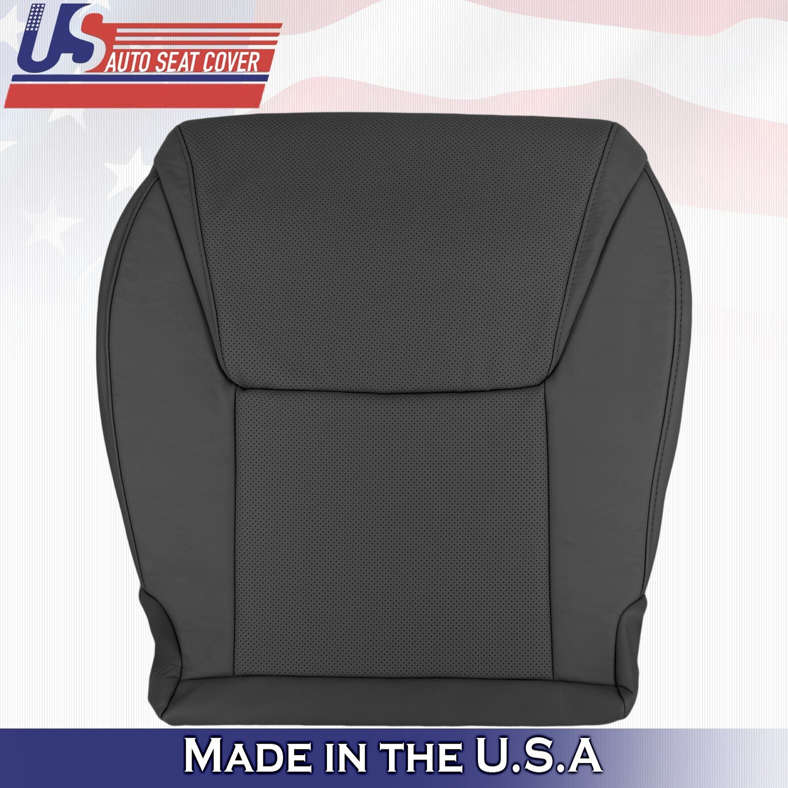 2012 to 2015 For Lexus LX570 Driver Bottom Leather w/ Perf Seat Cover Black