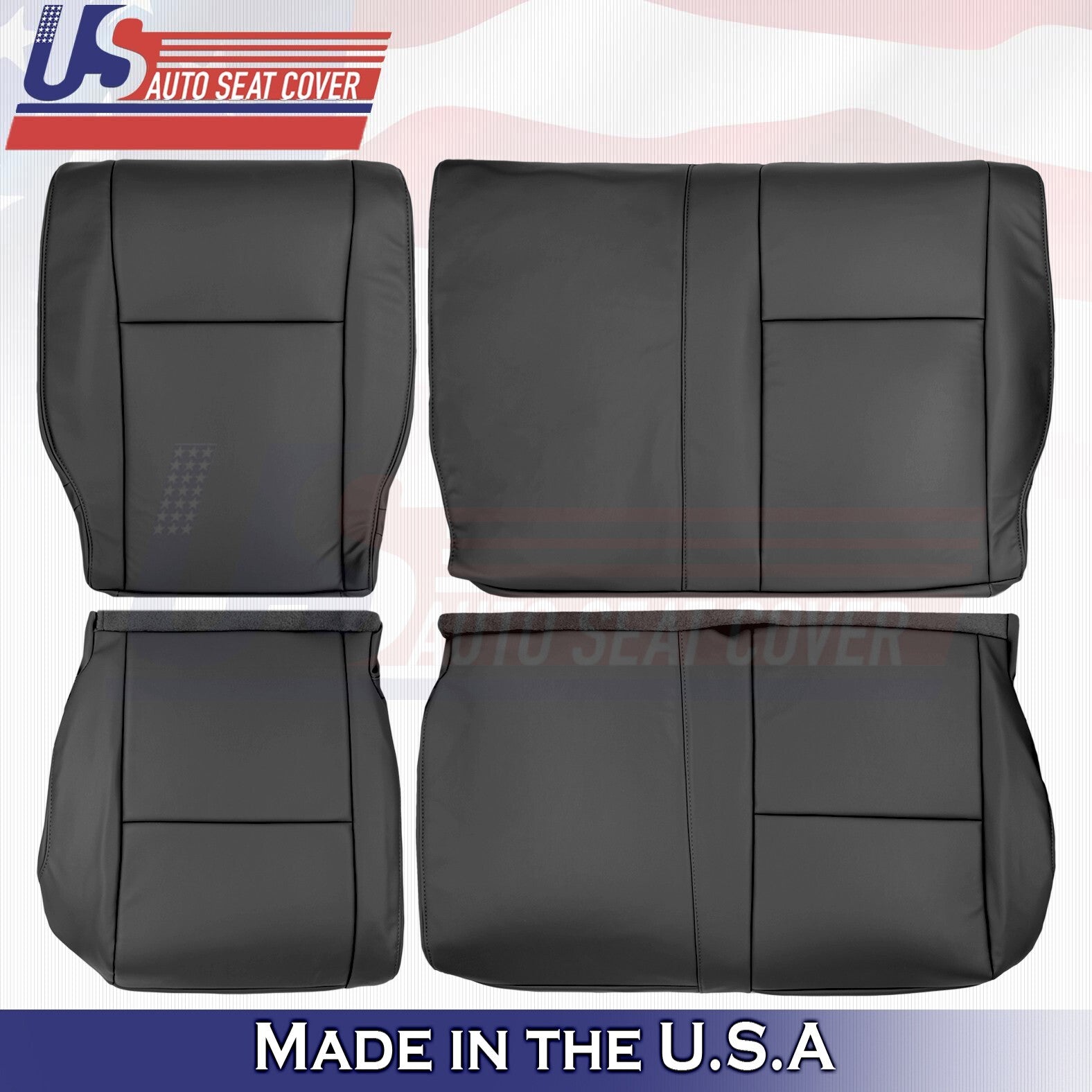 2007-2010 FitsToyota Tundra Rear Driver Passenger Tops&BottomsLeather Cover Gray