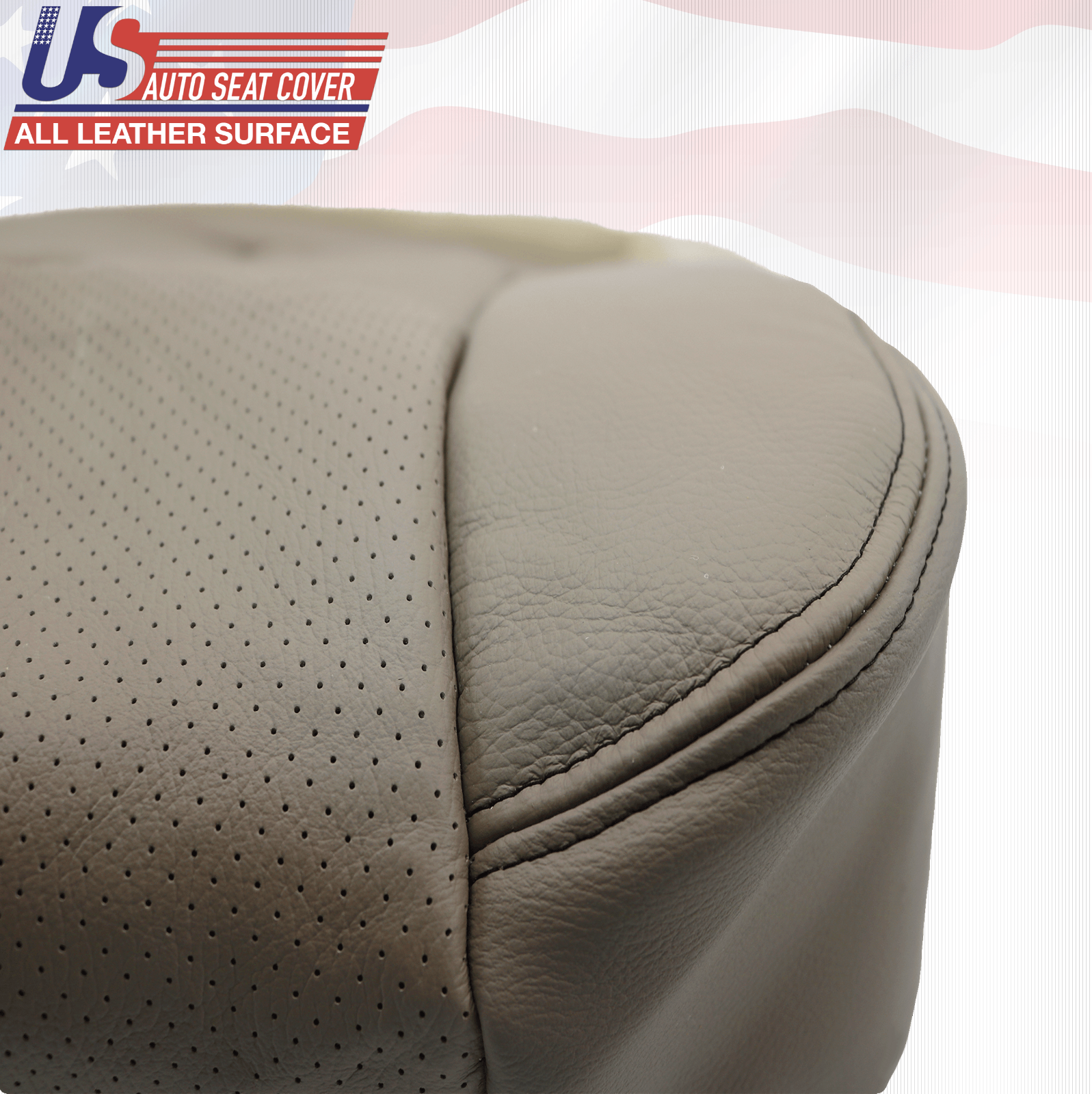 2015 2016 Ford F250 Lariat Driver Side Bottom Perforated Leather Seat Cover TAN
