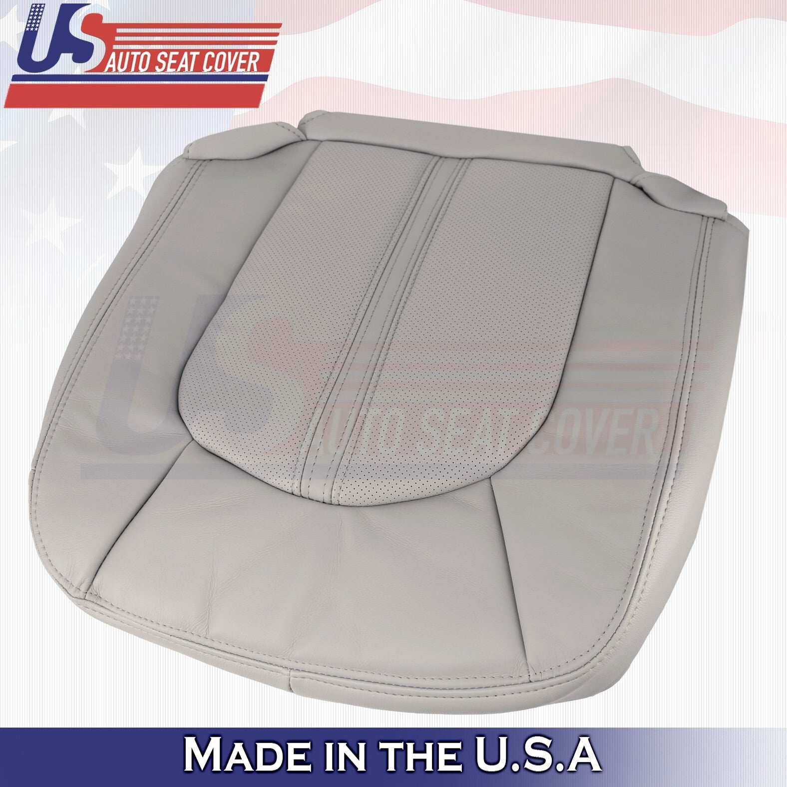 2008 to 2013 For Cadillac CTS Driver & Passenger Bottom Leather Seat Covers Gray
