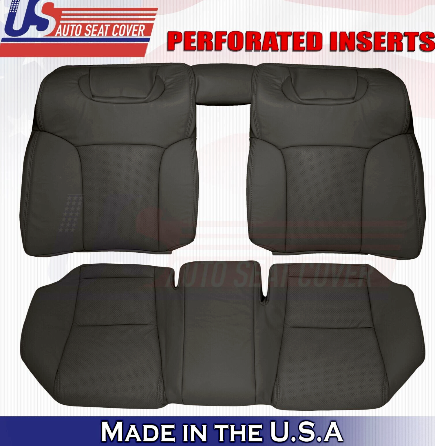 2011 For Lexus GS300 GS350 2nd Row Top & Bottom Perforated Leather Covers Black