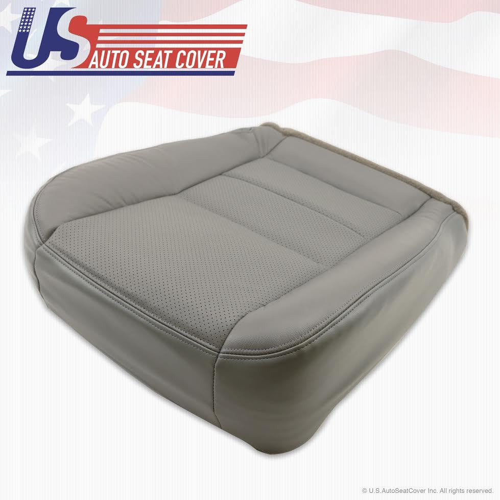 2002 to 2007 Ford F250 F350 Lariat Bottom Leather Seat Cover Gray Perforated