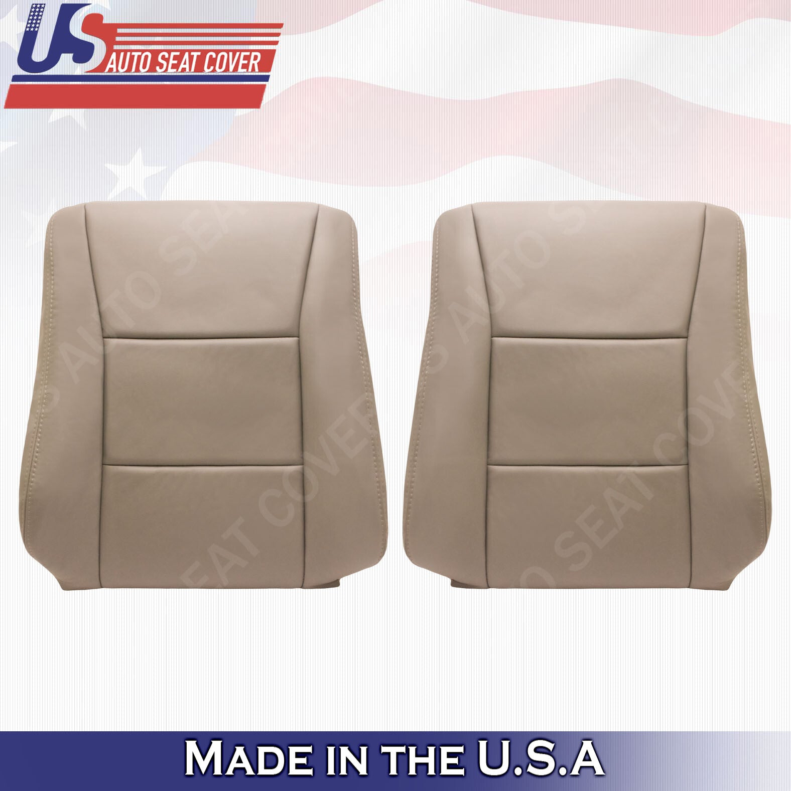 For 1998 to 2007 Toyota Land Cruiser Front Driver & Passenger Leather Covers Tan