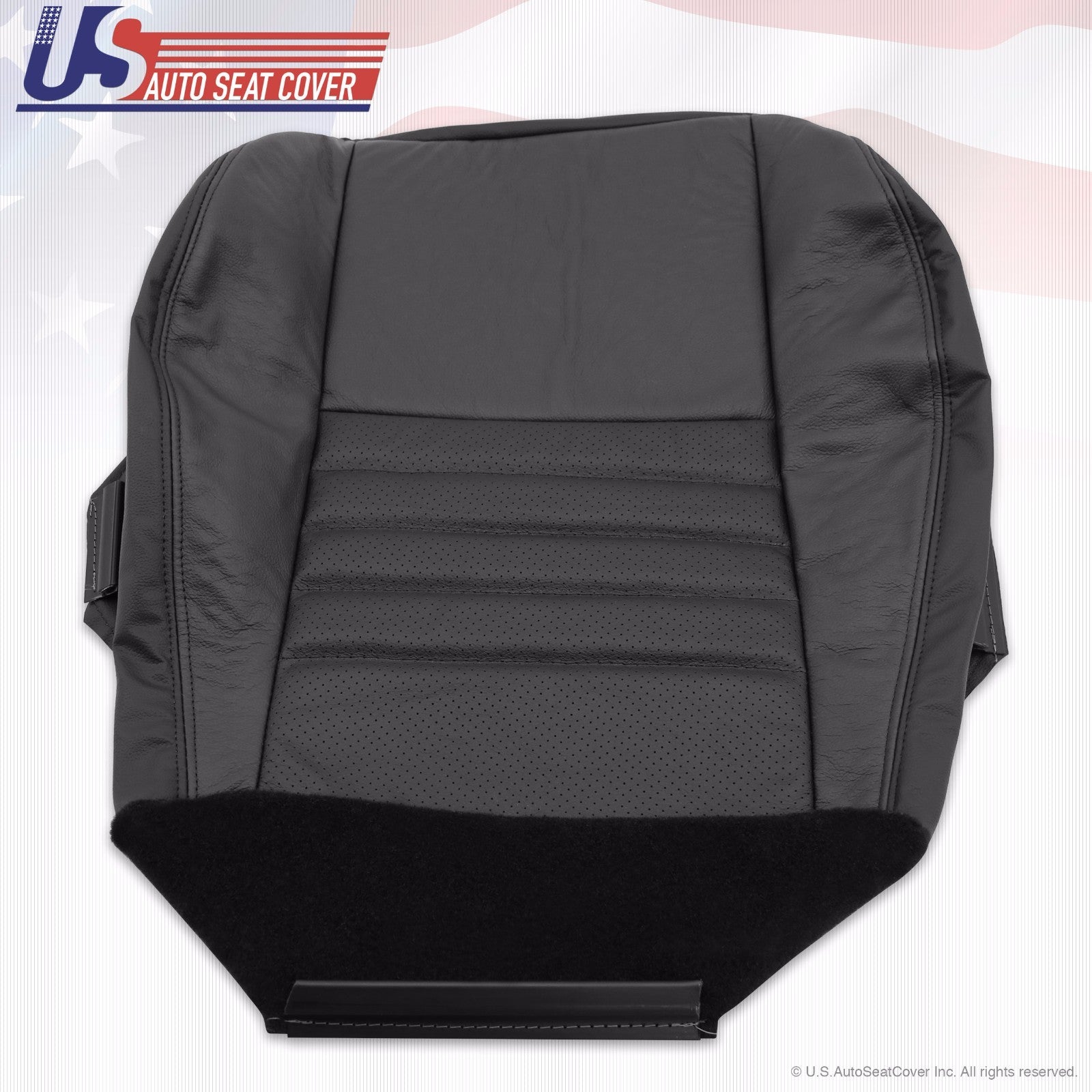 2002 2003 2004 Ford Mustang Driver Bottom Perforated Leather Seat Cover Black