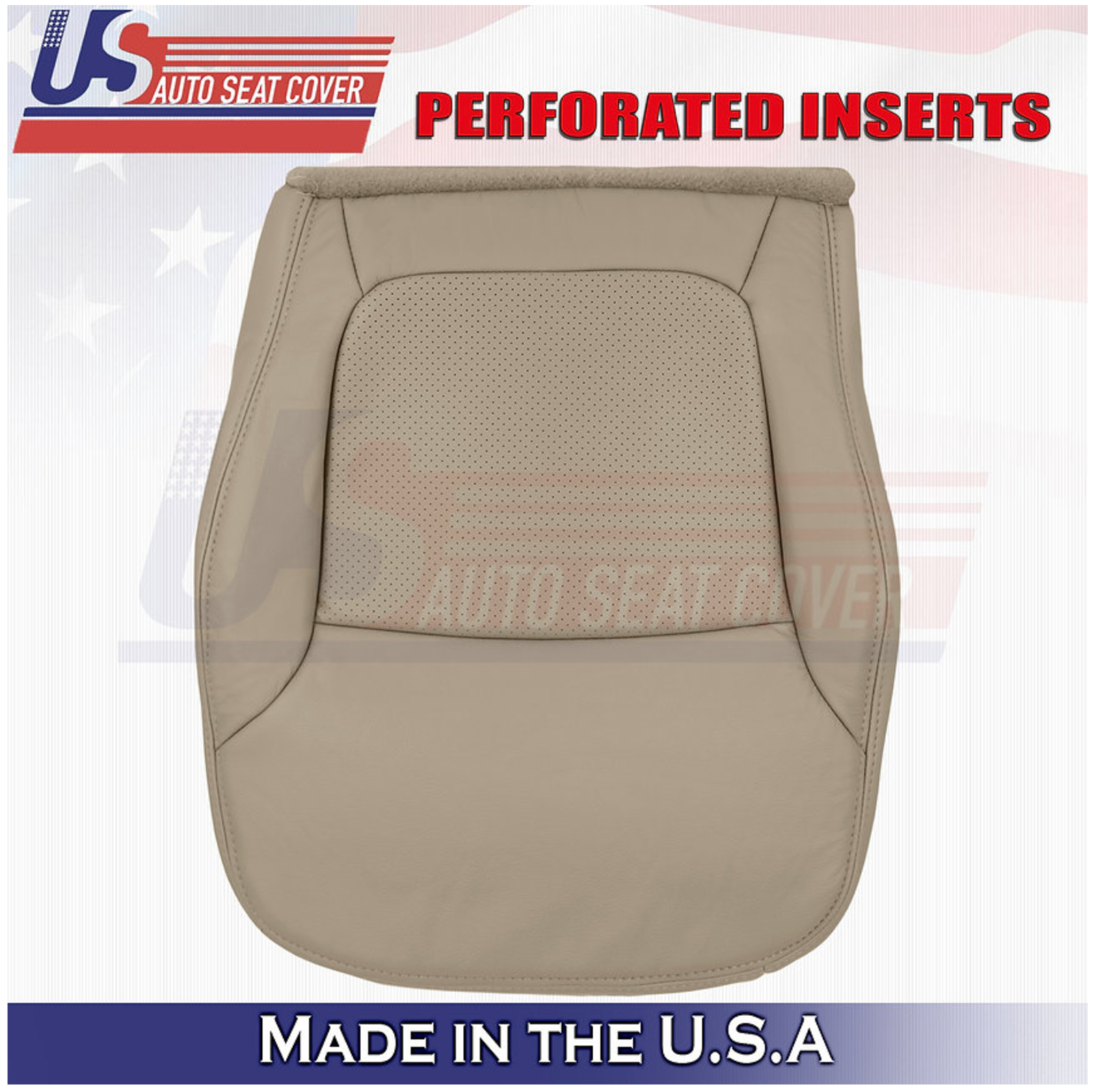 2002 2003 For Acura TL Type S Front Driver Bottom & Top Leather Seat Cover Tan