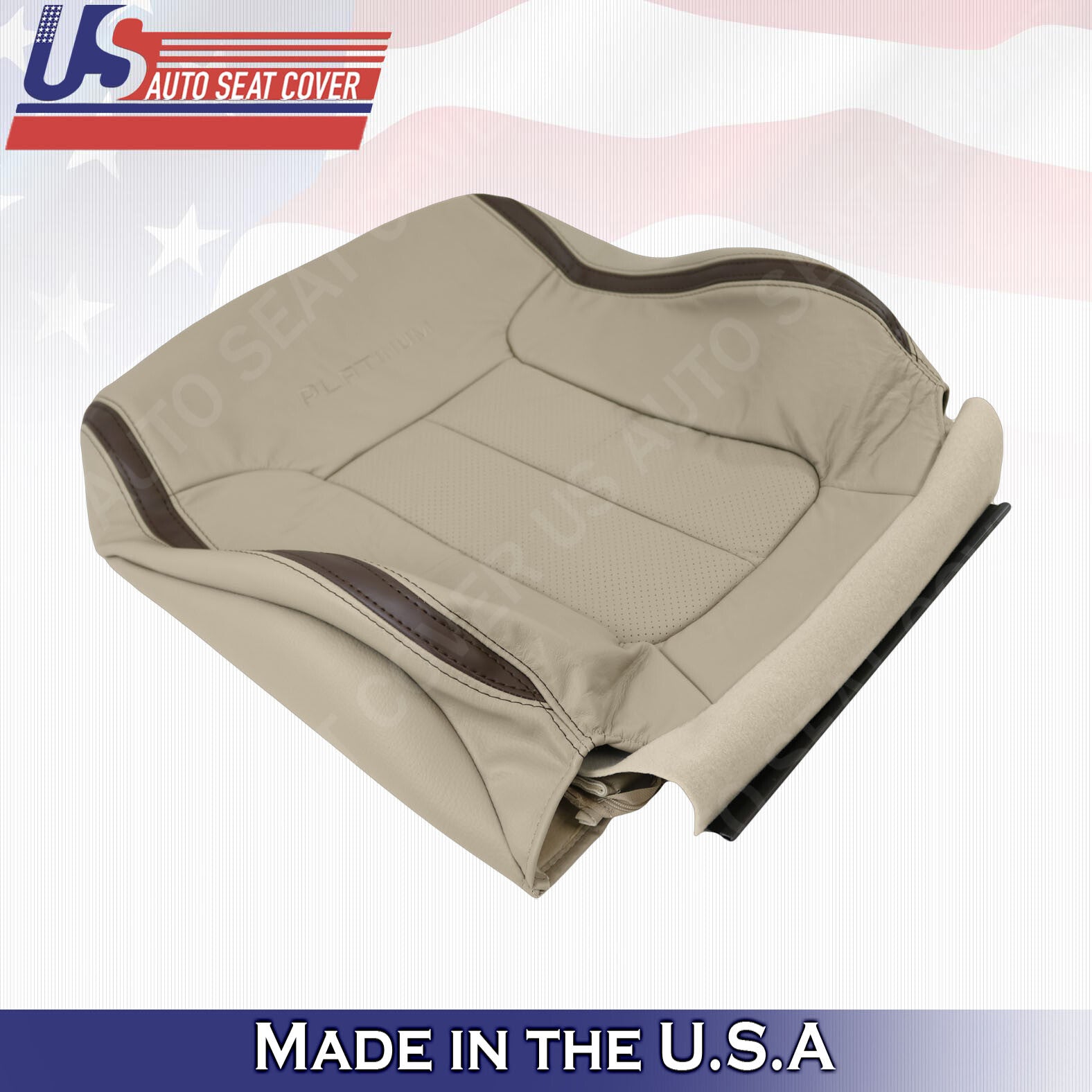 2009 2010 Ford F150 PLATINUM Driver Top Replacement Perforate Leather Cover Gray
