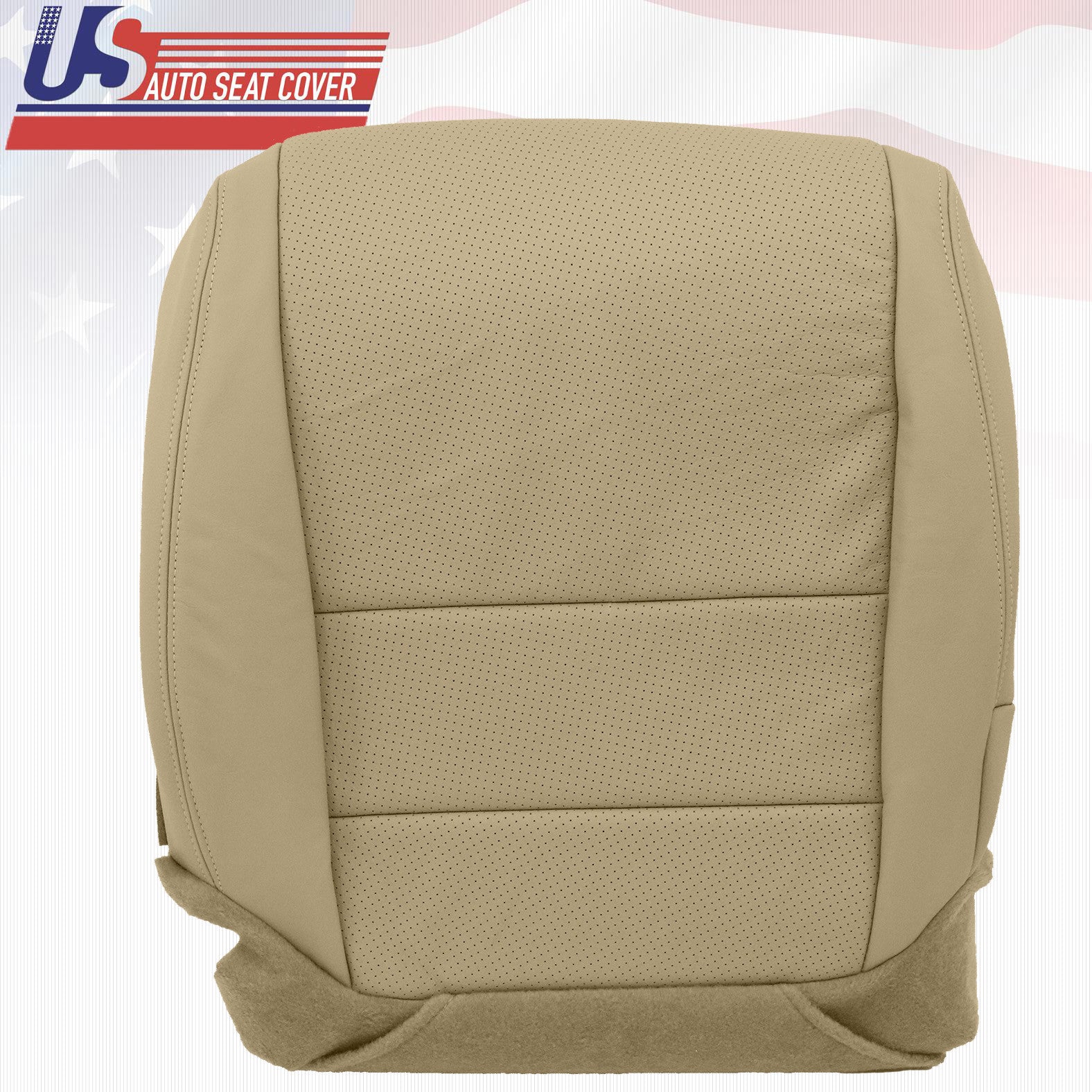 Fits 2008 Acura TL Driver Bottom Replacement Seat Cover Perforated Leather TAN