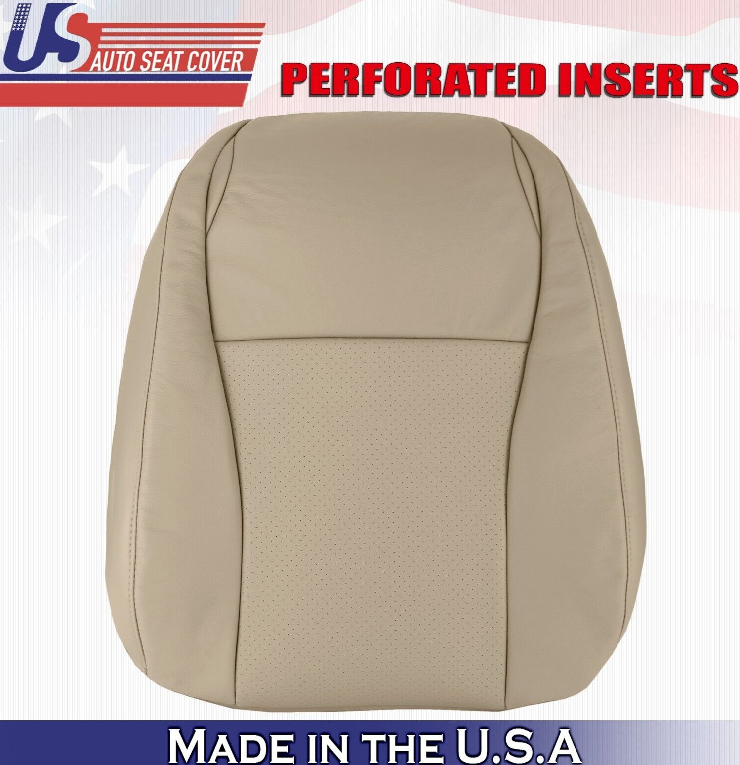 2006 2007 For Toyota Highlander Driver Top Perforated Leather Seat Cover Tan