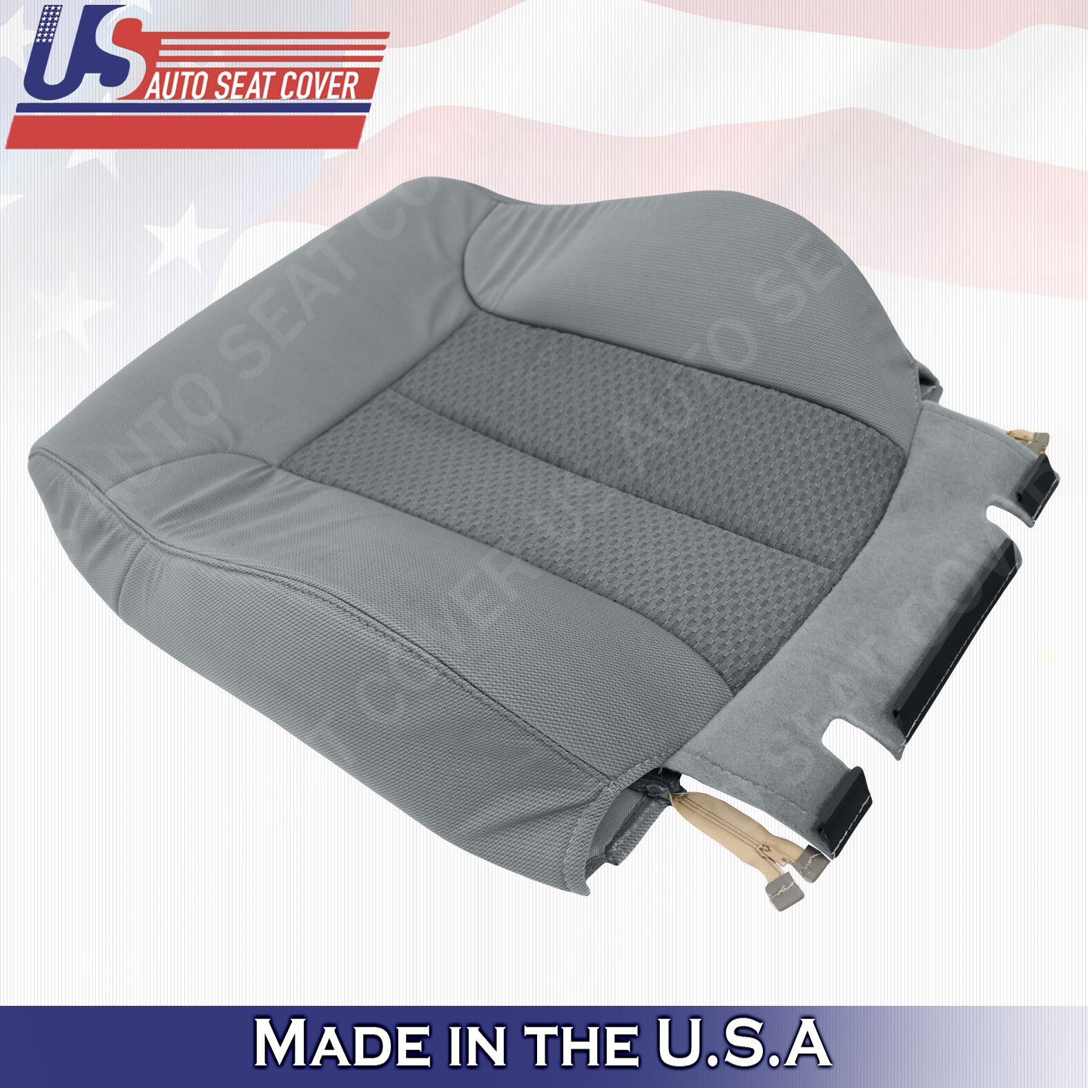 Driver & Passenger Top Cloth Seat Cover Steel Gray 2011 2012 2013 2014 Ford F150