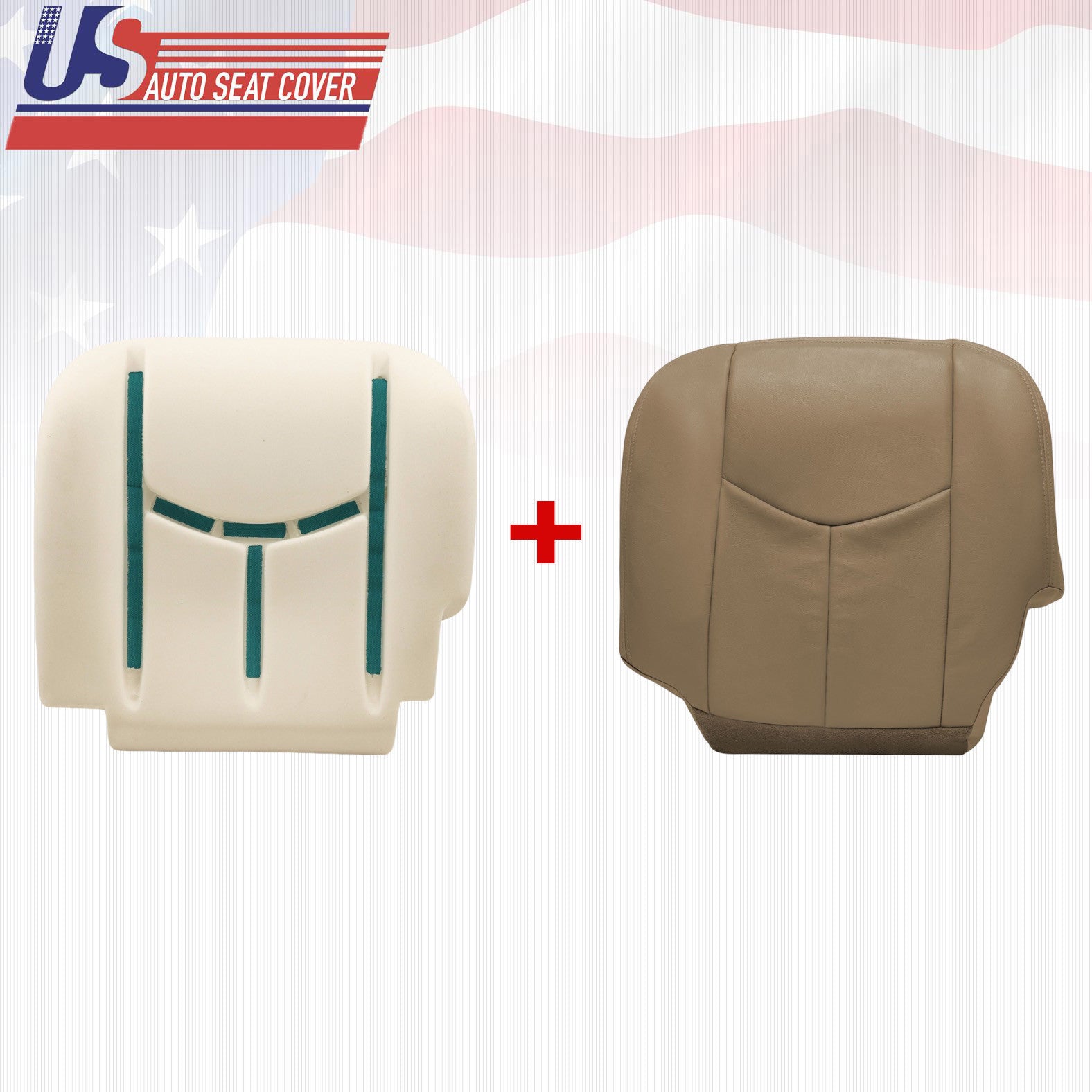 2003 2004 2005 2006 GMC SIERRA DRIVER LEATHER SEAT COVER + FOAM CUSHION MED TAN