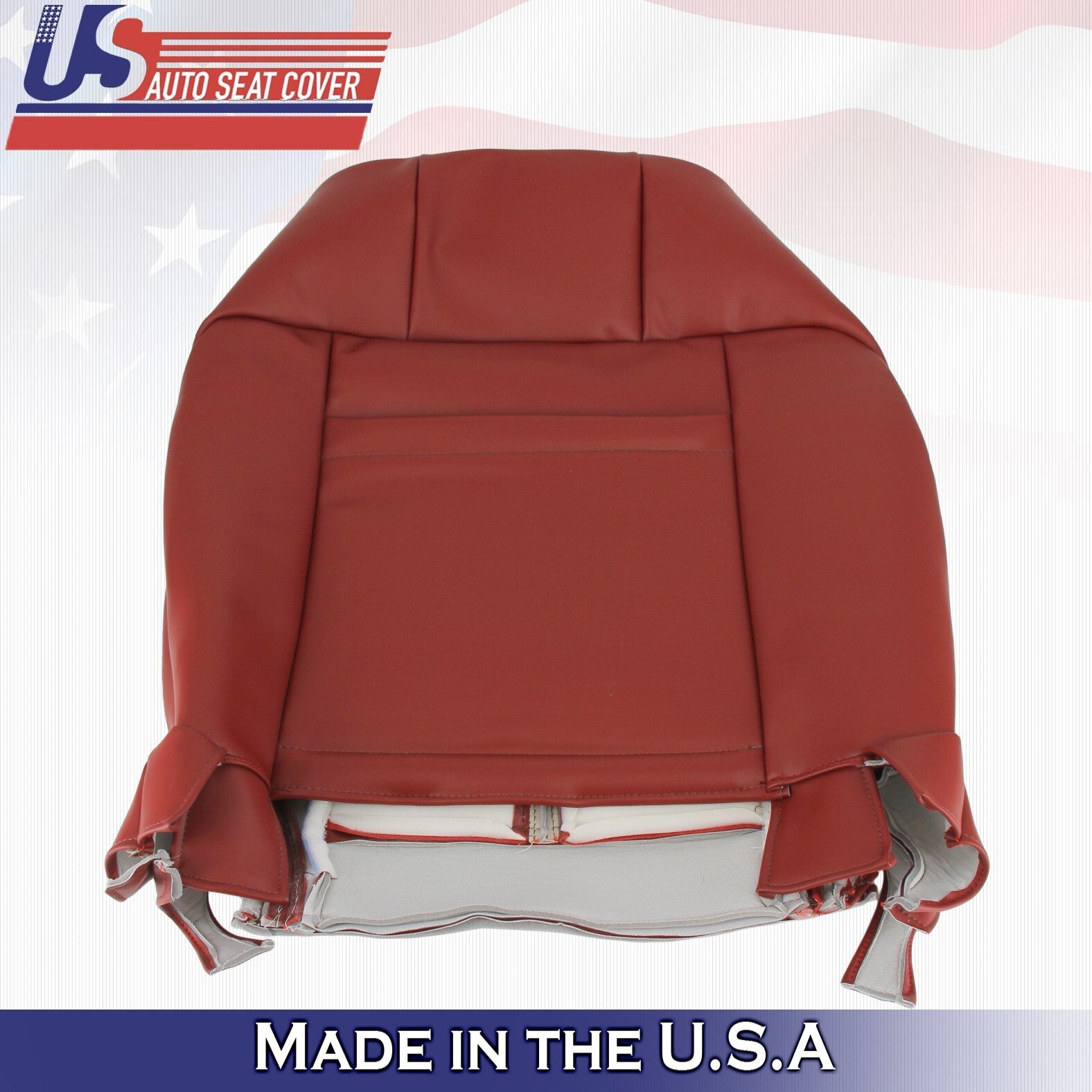 2013 2014 For Ford Mustang Gt Coupe Driver & Passenger Top Leather Covers Red