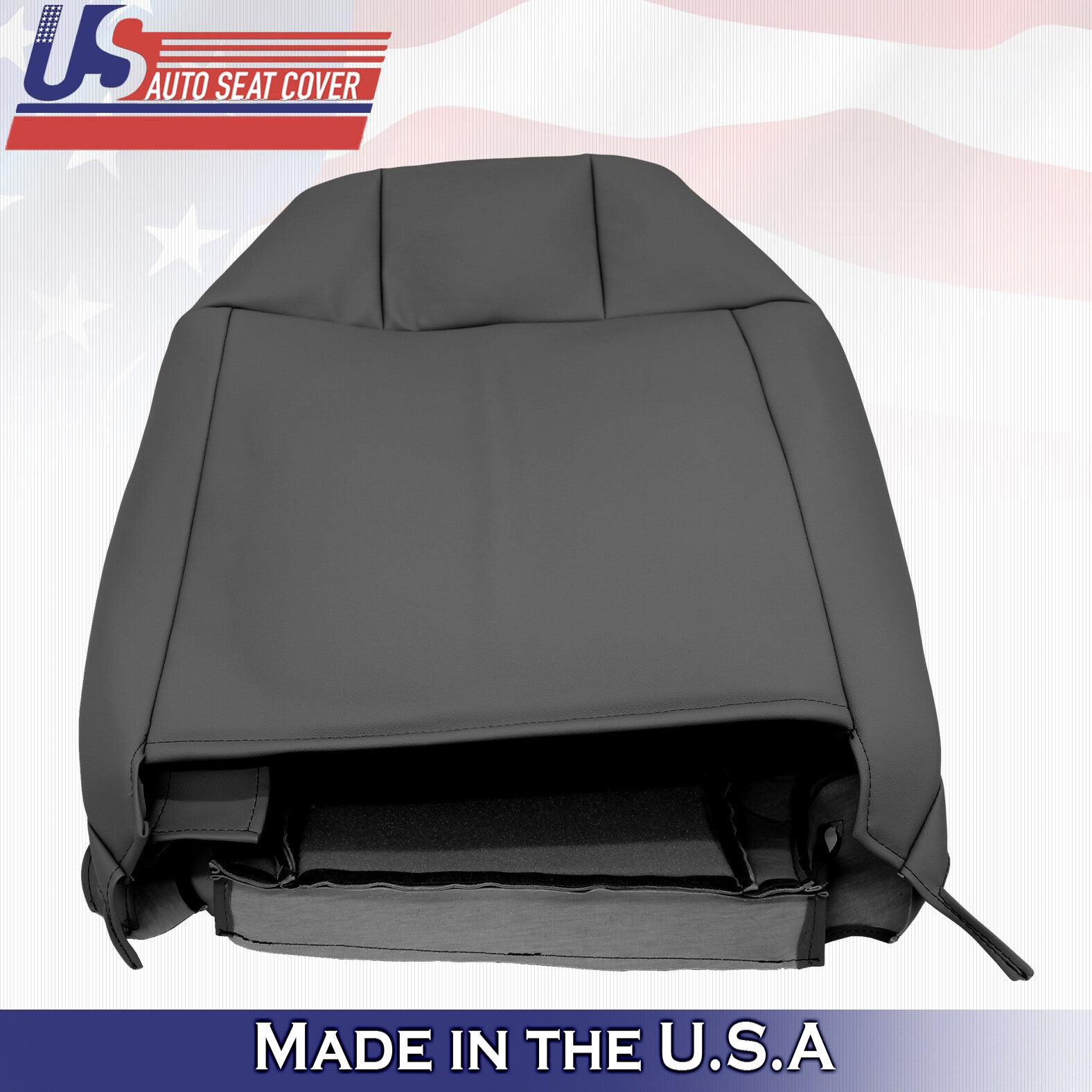 2005 to 2009 For Ford Mustang V6 Passenger Top & Bottom Leather Covers in Black