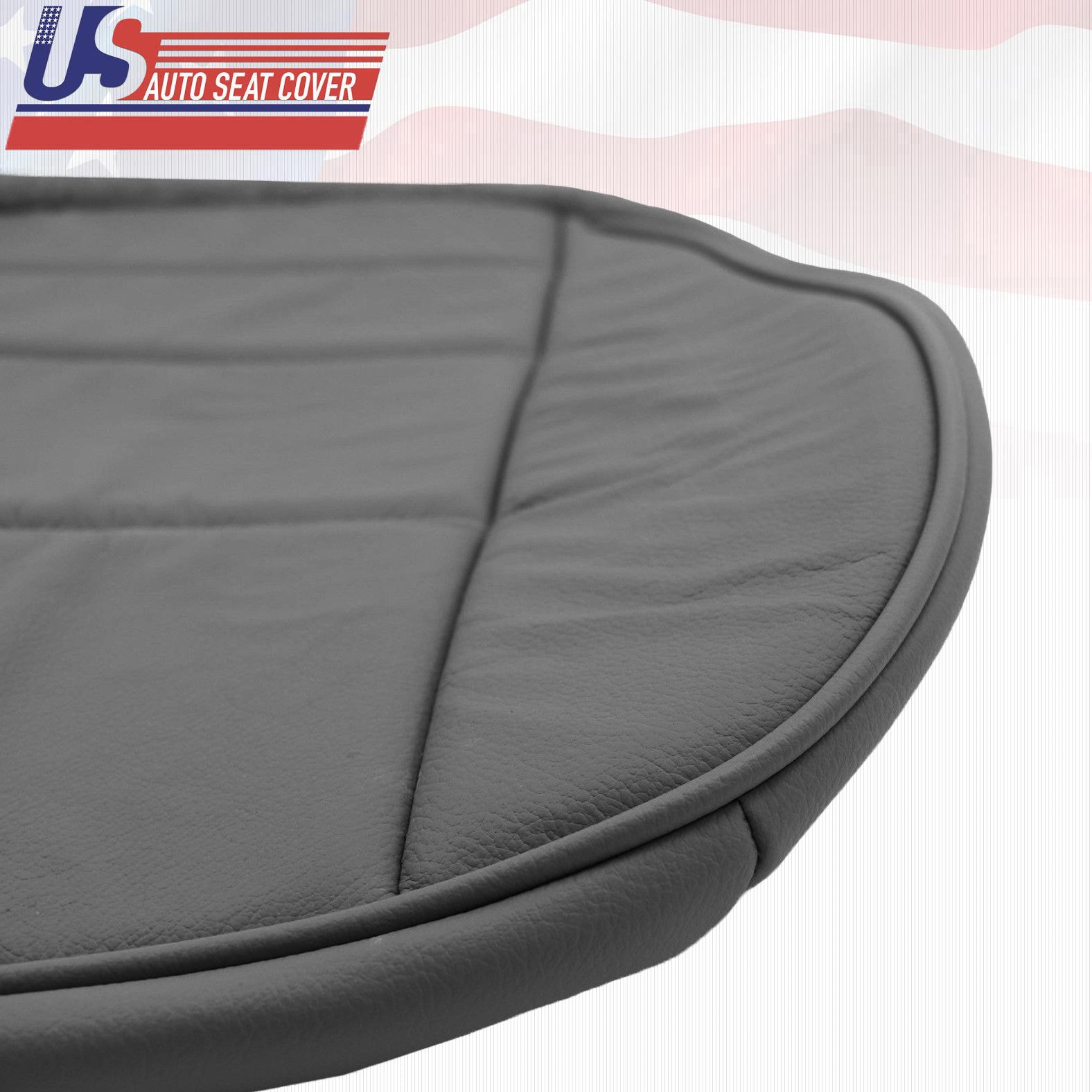 1999 to 2004 Ford Mustang V6 Driver Bottom Replacement Leather Seat Cover Gray