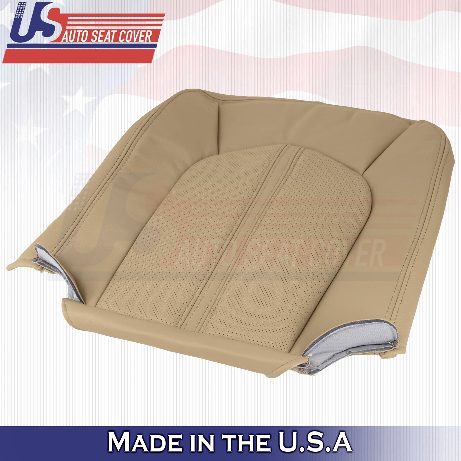 2008 to 2013 For Cadillac CTS Front Driver Top & Bottom Leather Seat Covers Tan