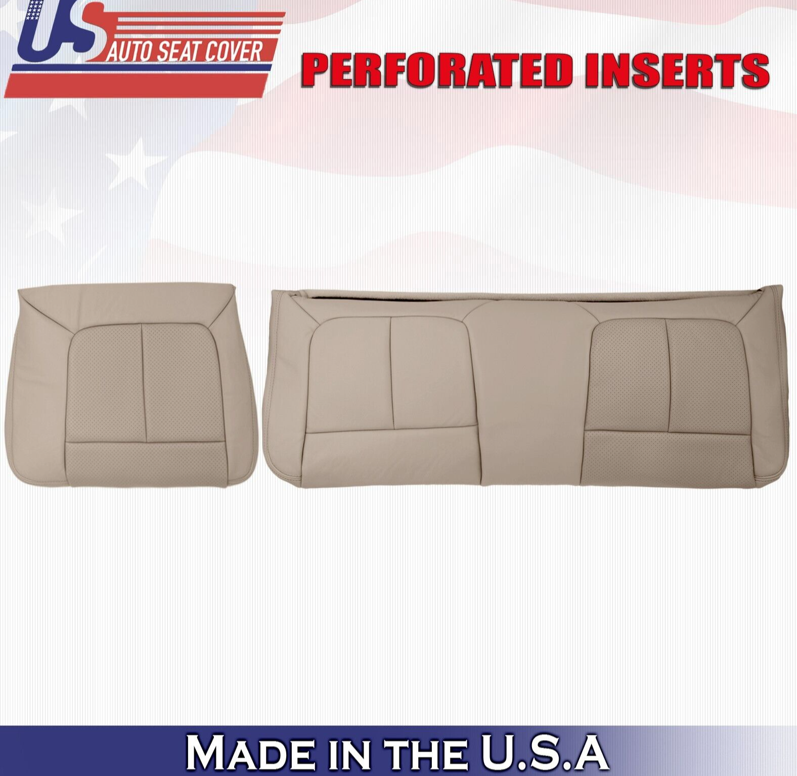 2011 to 2016 For Ford F550 Rear Driver & Passenger 2x Bottom Leather Covers Tan
