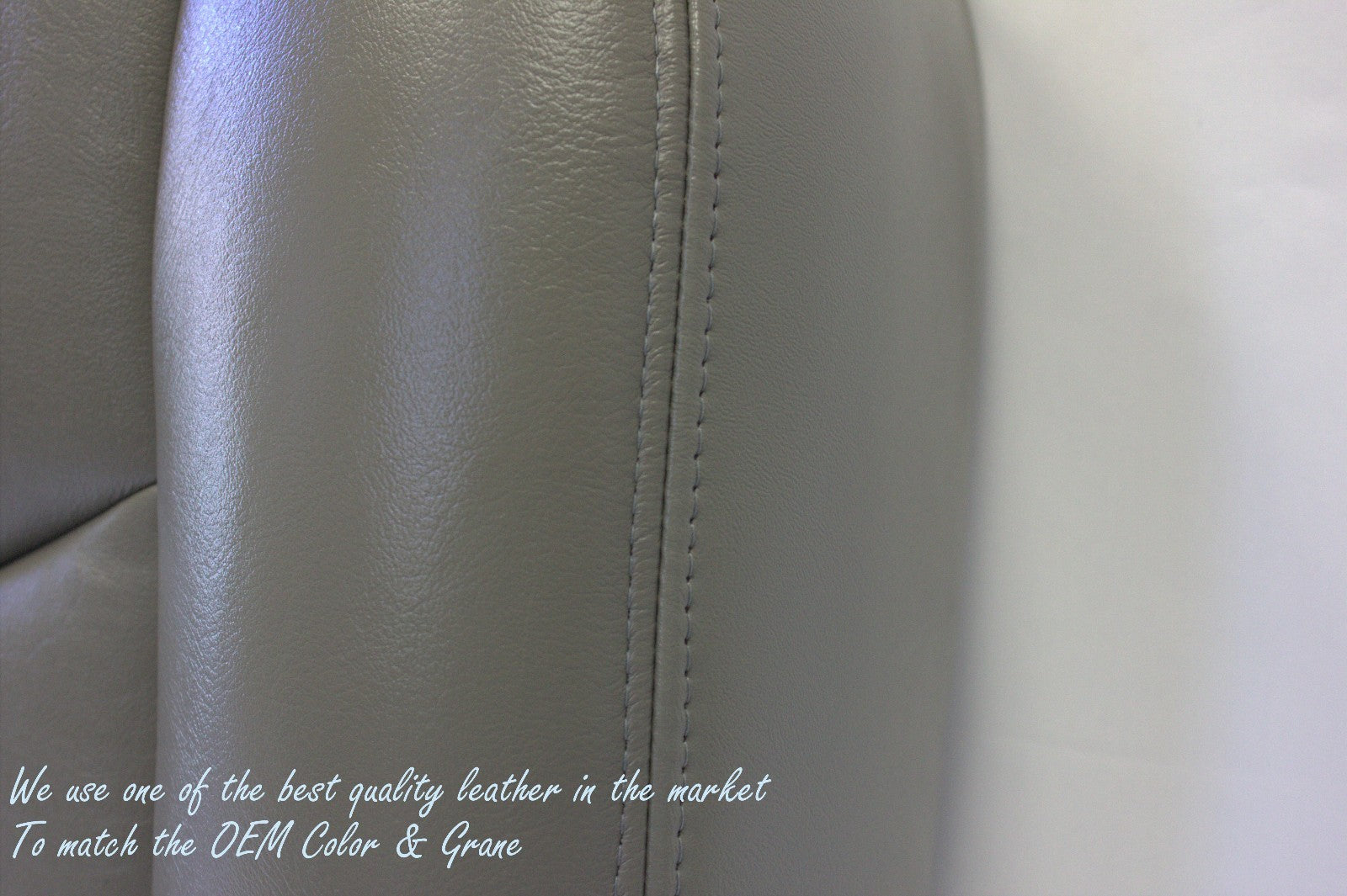 03 04 05 06 Tahoe Suburban Yukon Front Left Bottom Leather Seat Cover Light Gray