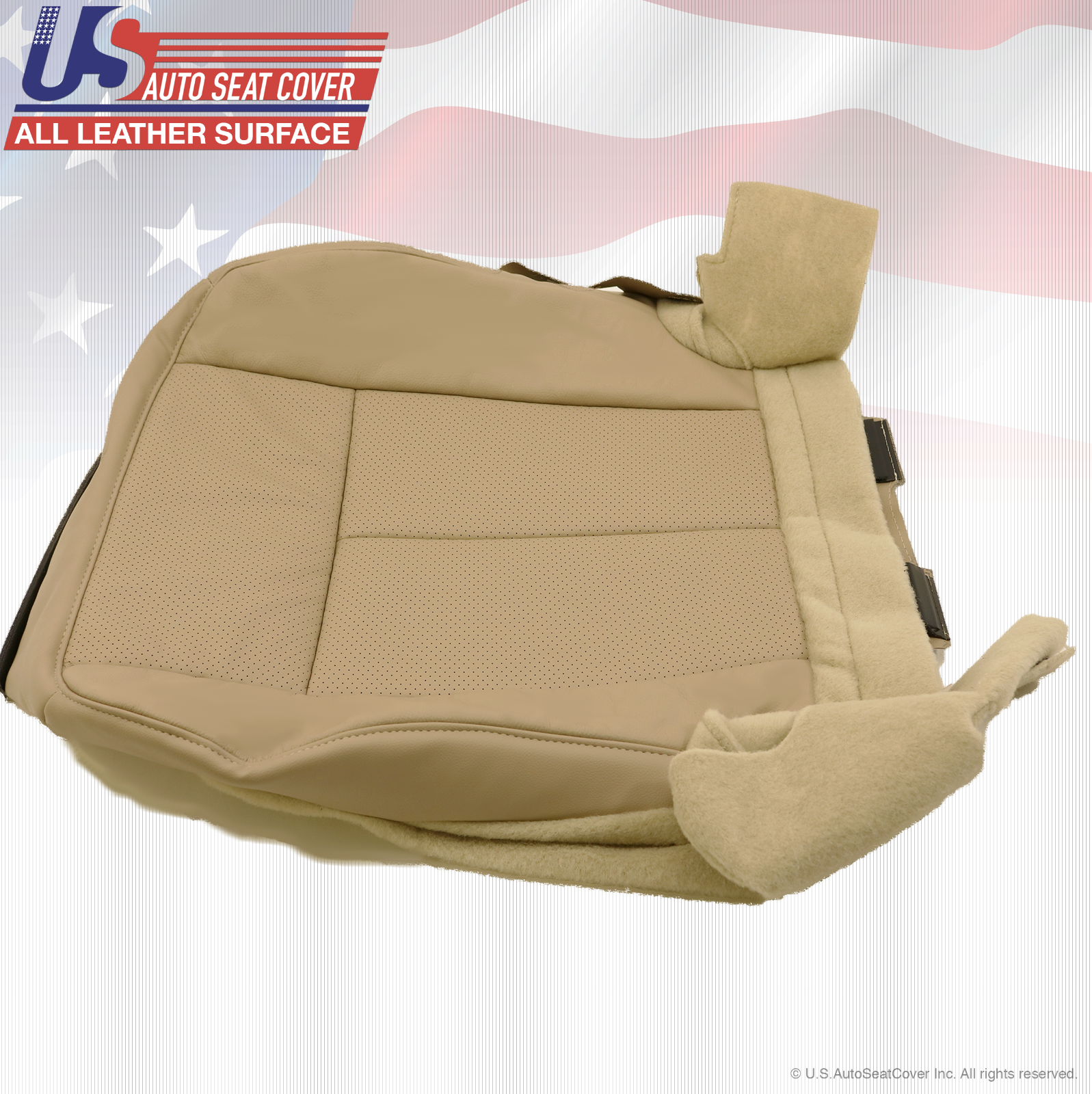 Front Driver & Passenger Leather Covers Camel Tan 2007 to 2014 Ford Expedition
