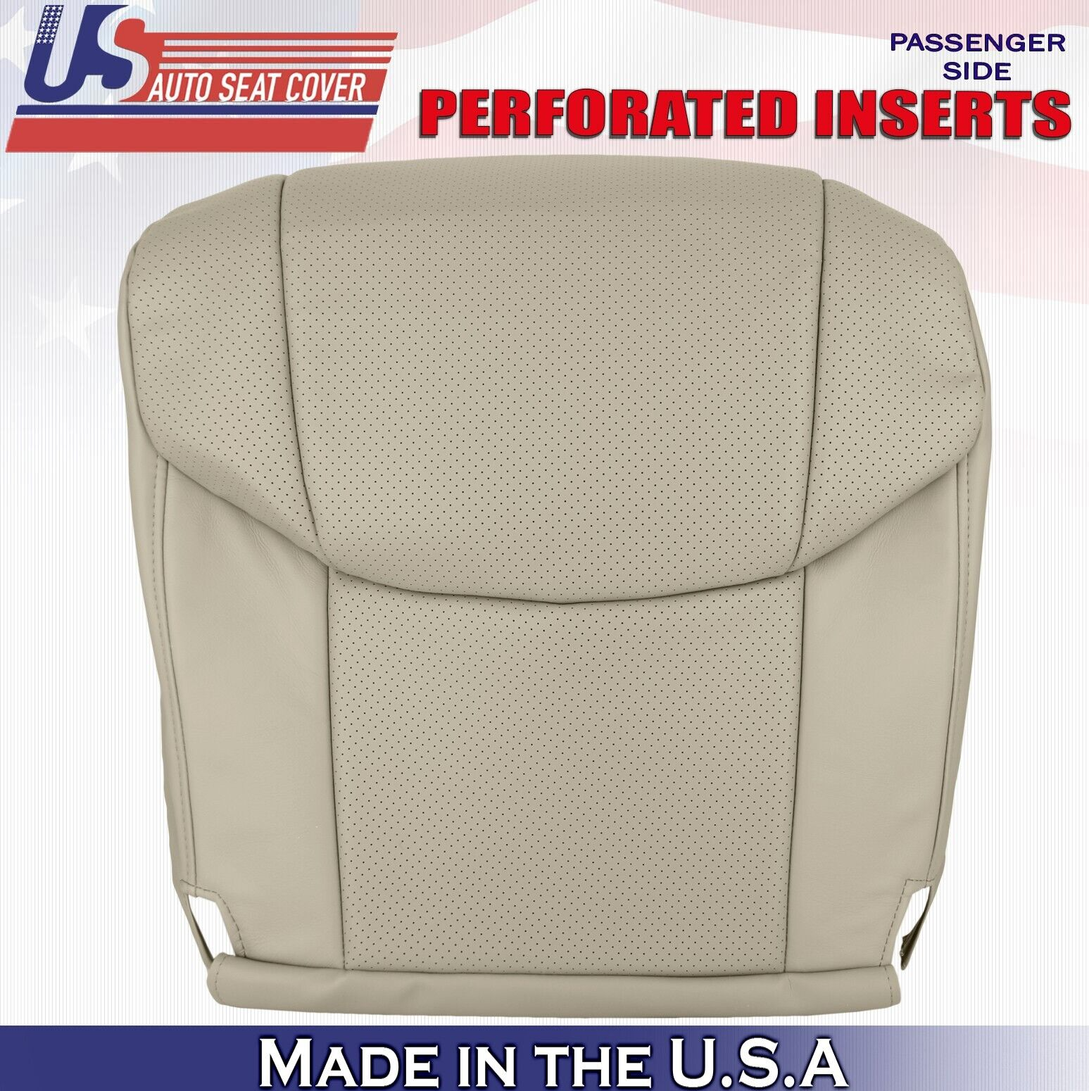 2007 2008 For Toyota Avalon Passenger Bottom Perforated Leather Seat Cover Tan