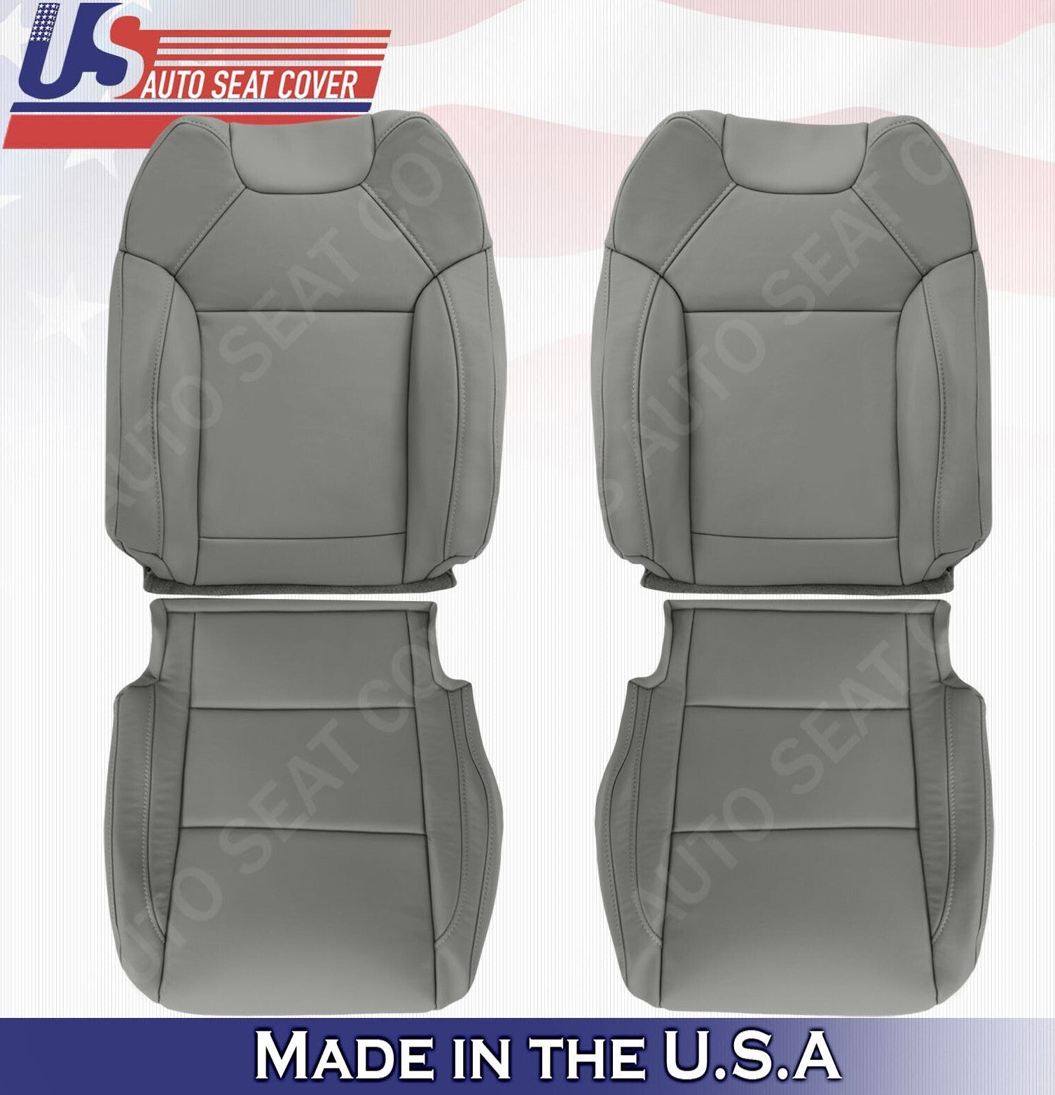 2014 2015 2016 For Acura MDX 2x Top & 2x Bottom Package Leather Seat Covers Gray