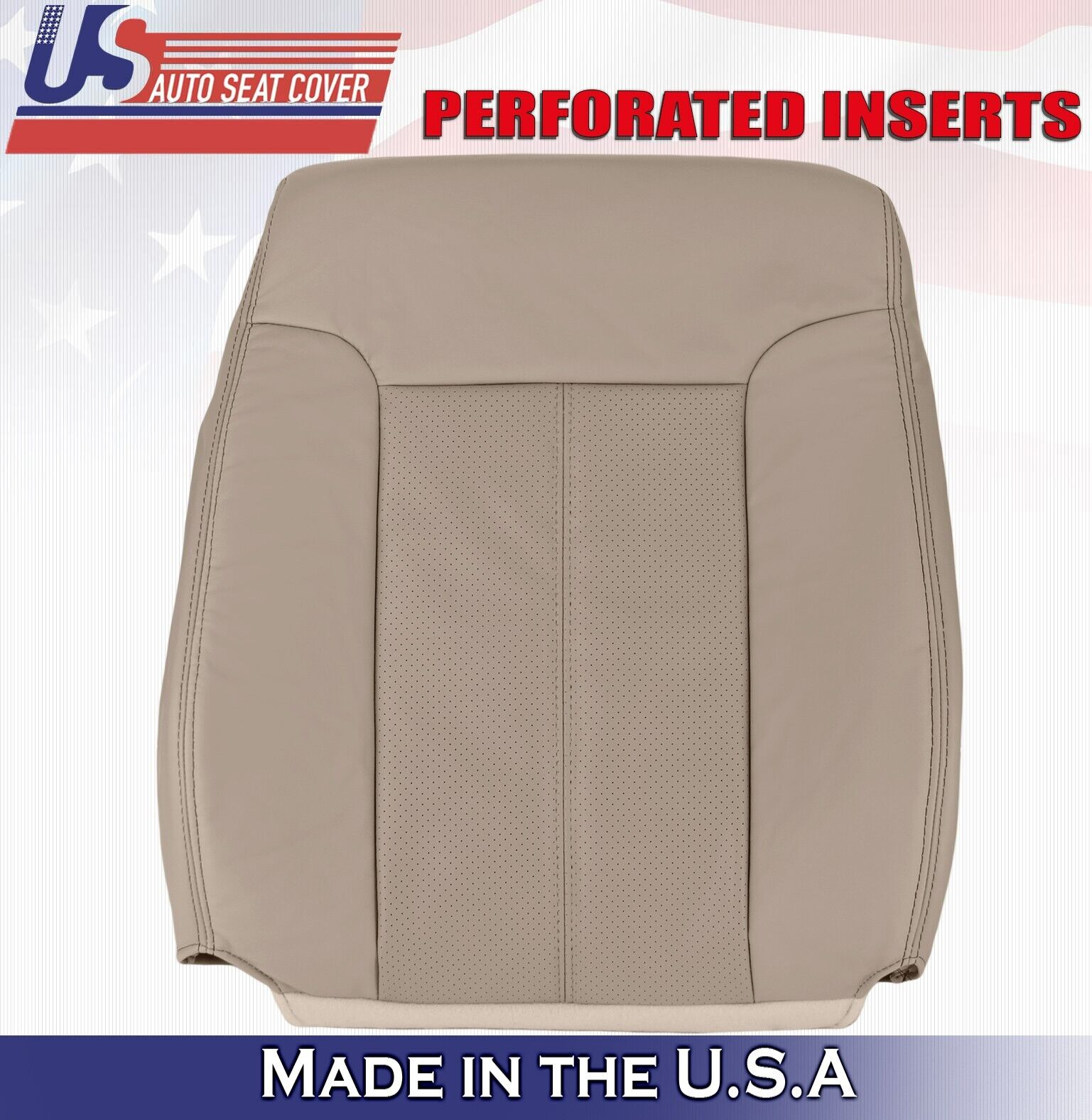2011 to 2016 For Ford F450 F550 Lariat Driver Top Perf Leather Seat Cover Tan