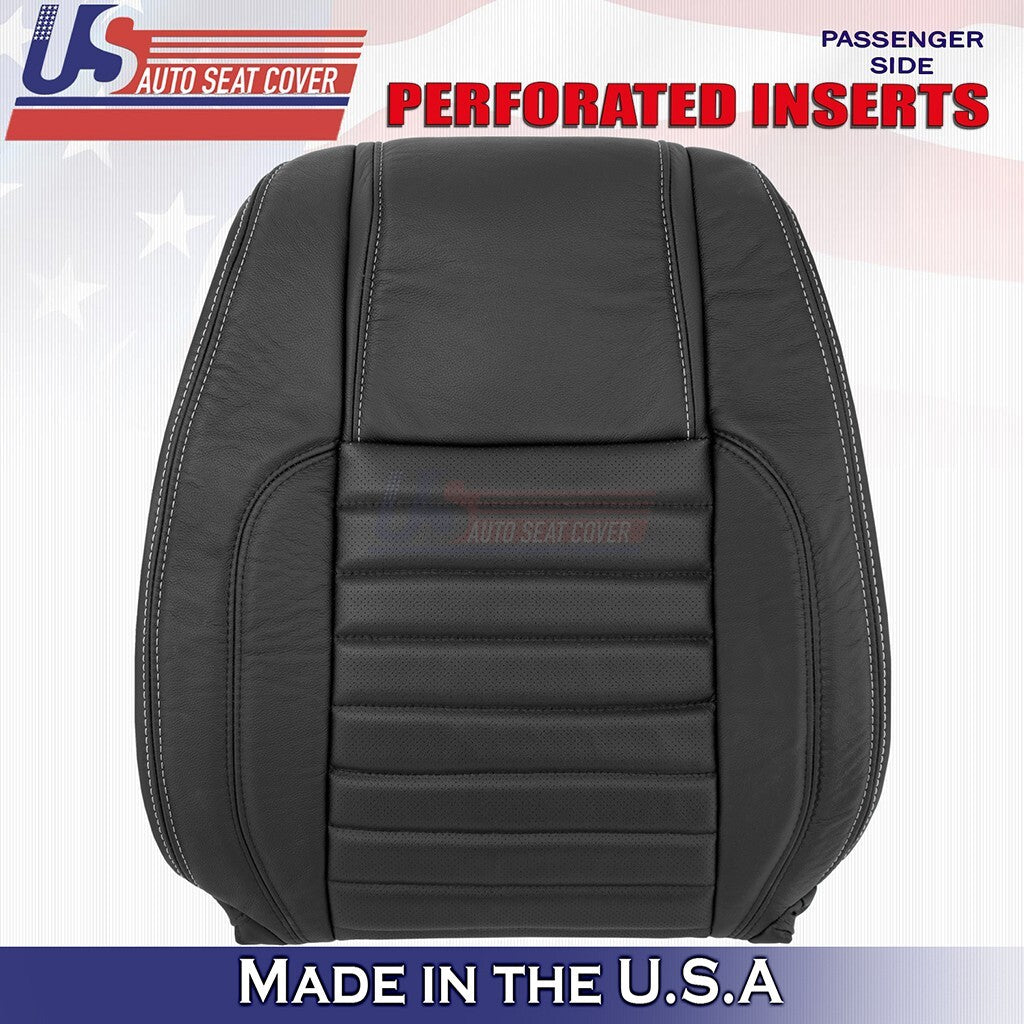 2010 to 2014 For Ford Mustang Passenger Top &Bottom Leather w/ Perf Cover Black