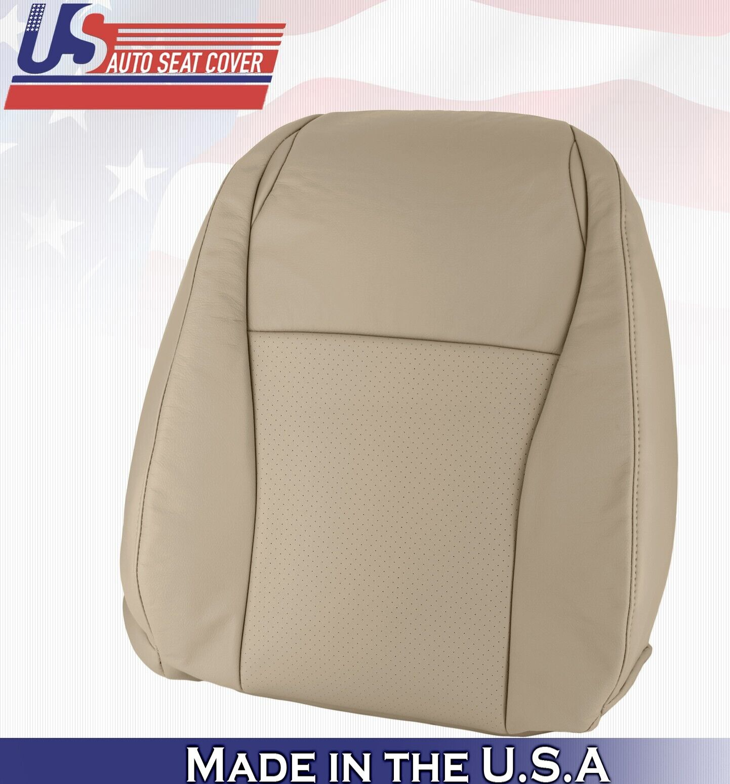 2012 2013 For Toyota Highlander Driver Top Perforated Leather Seat Cover Tan