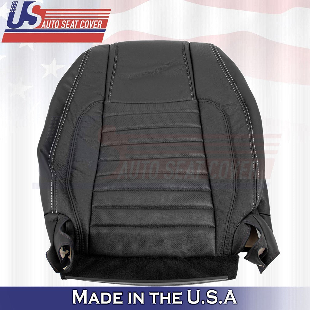 2010 to 2014 For Ford Mustang Front Set Top &Bottom Leather w/ Perf Cover Black