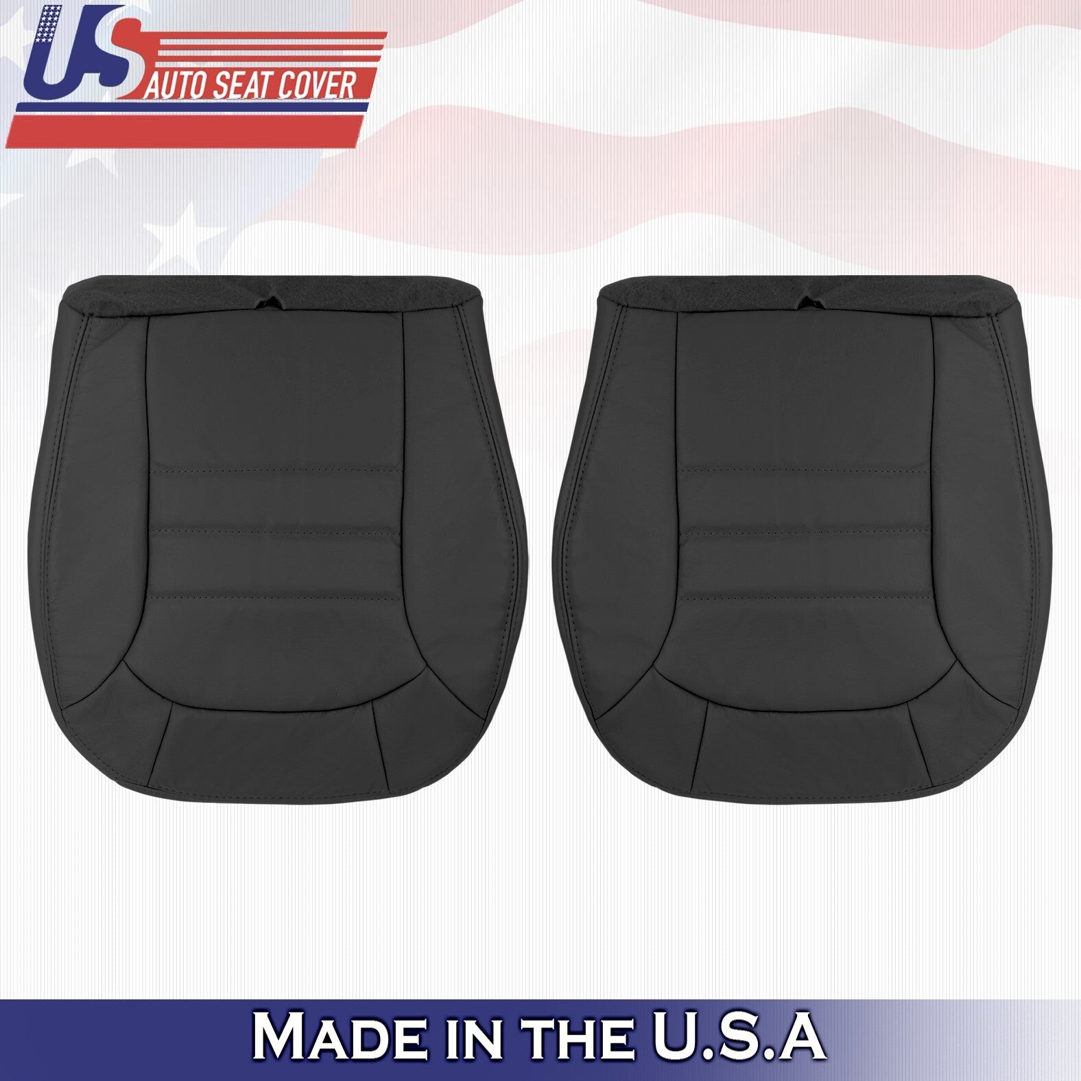 2002-2004 Fits Jeep Liberty Driver &Passenger Bottoms Leather Cover Dark Gray