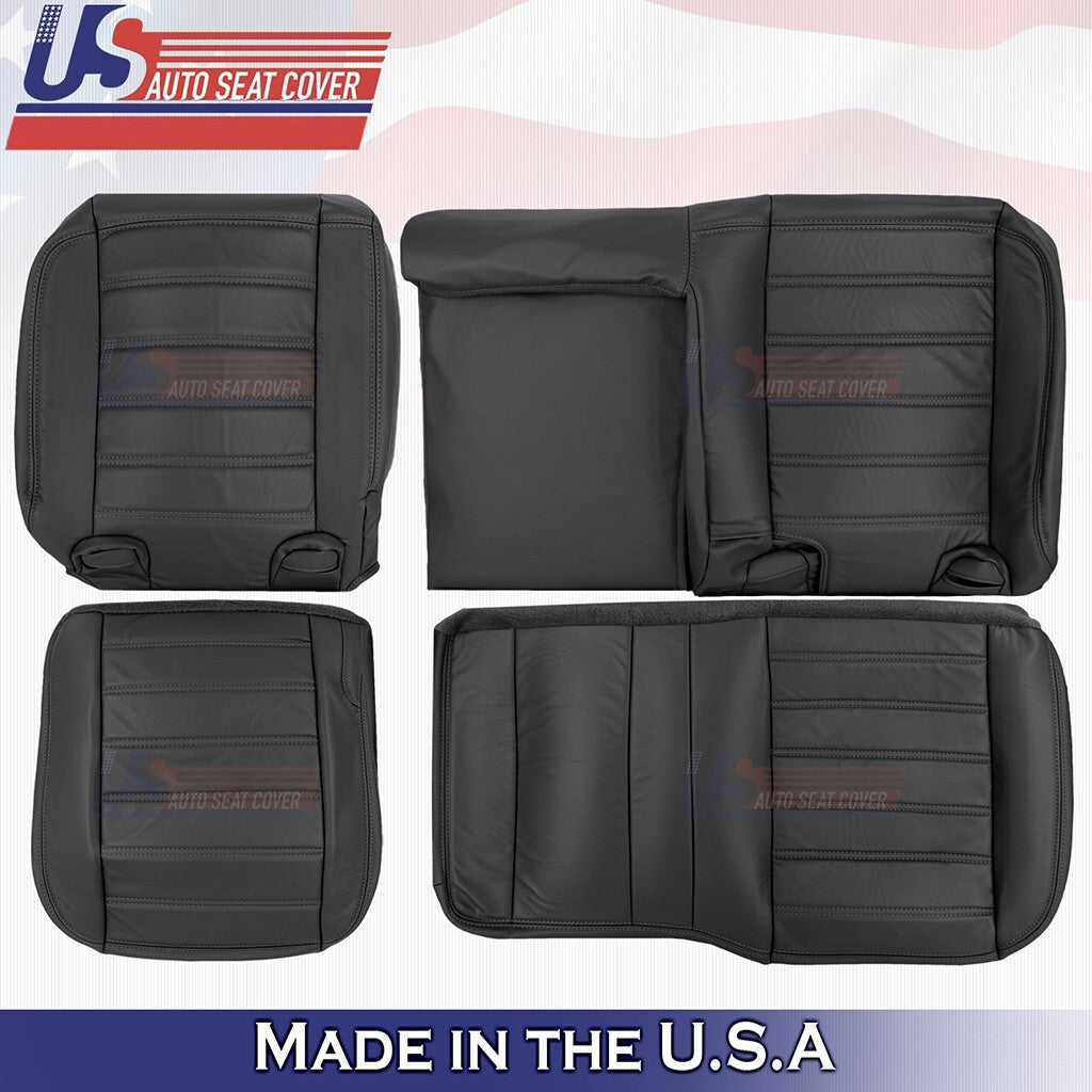 2003-2007 FOR Hummer H2 REAR Driver & Passenger BottomsTops Leather Cover Black
