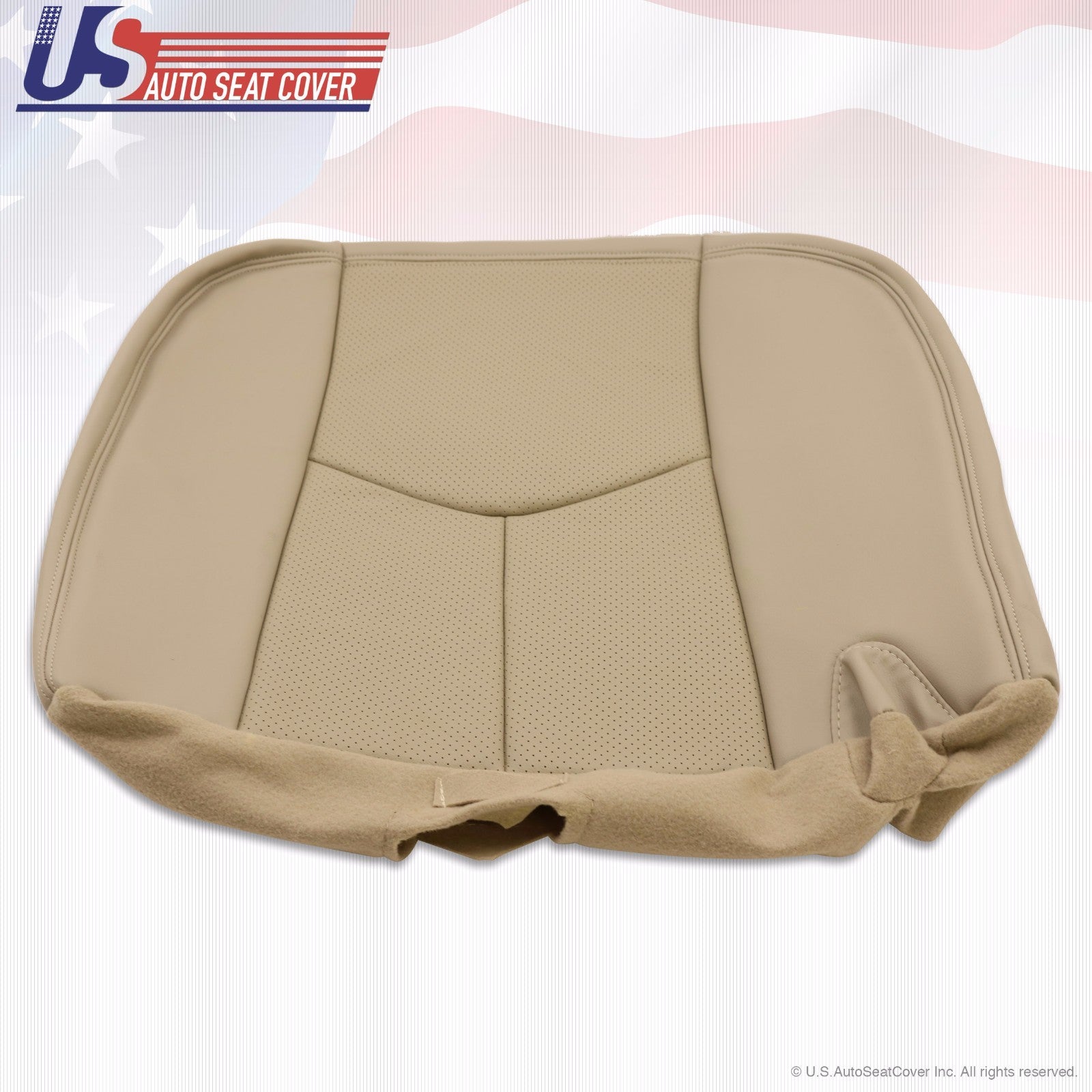 2003 2004 Cadillac Escalade 2nd Row Driver & Passenger Bottom Leather Cover Tan