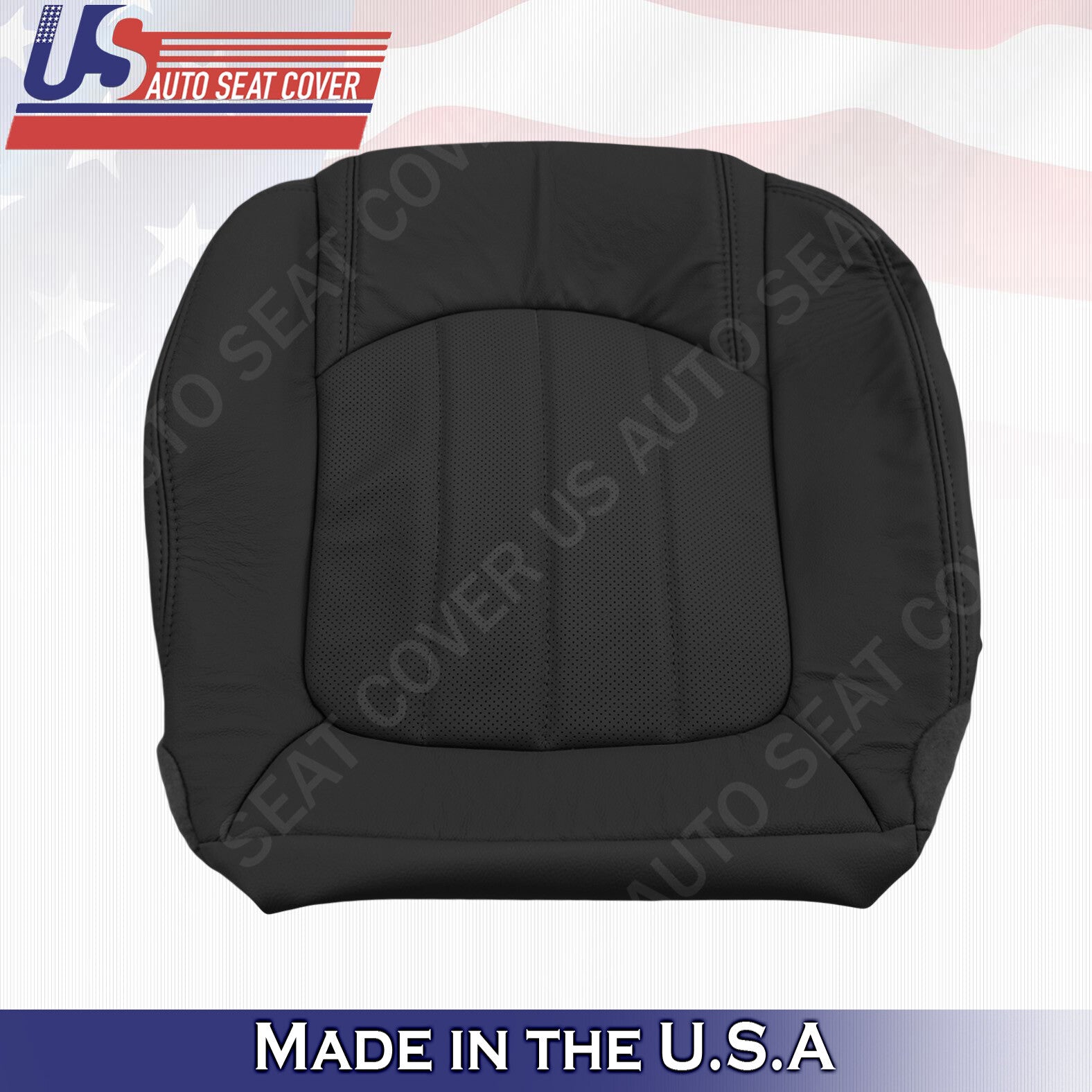 2011 2012 Buick Enclave  Passenger Bottom Perforated Leather Seat Cover BLACK