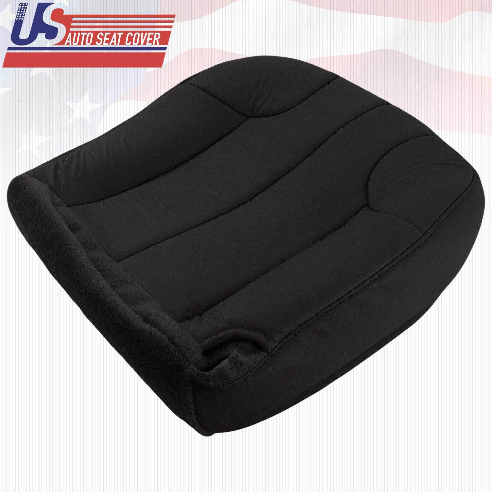 1999 2001 Fits Jeep Grand Cherokee Driver Bottom Leather Seat Cover Black