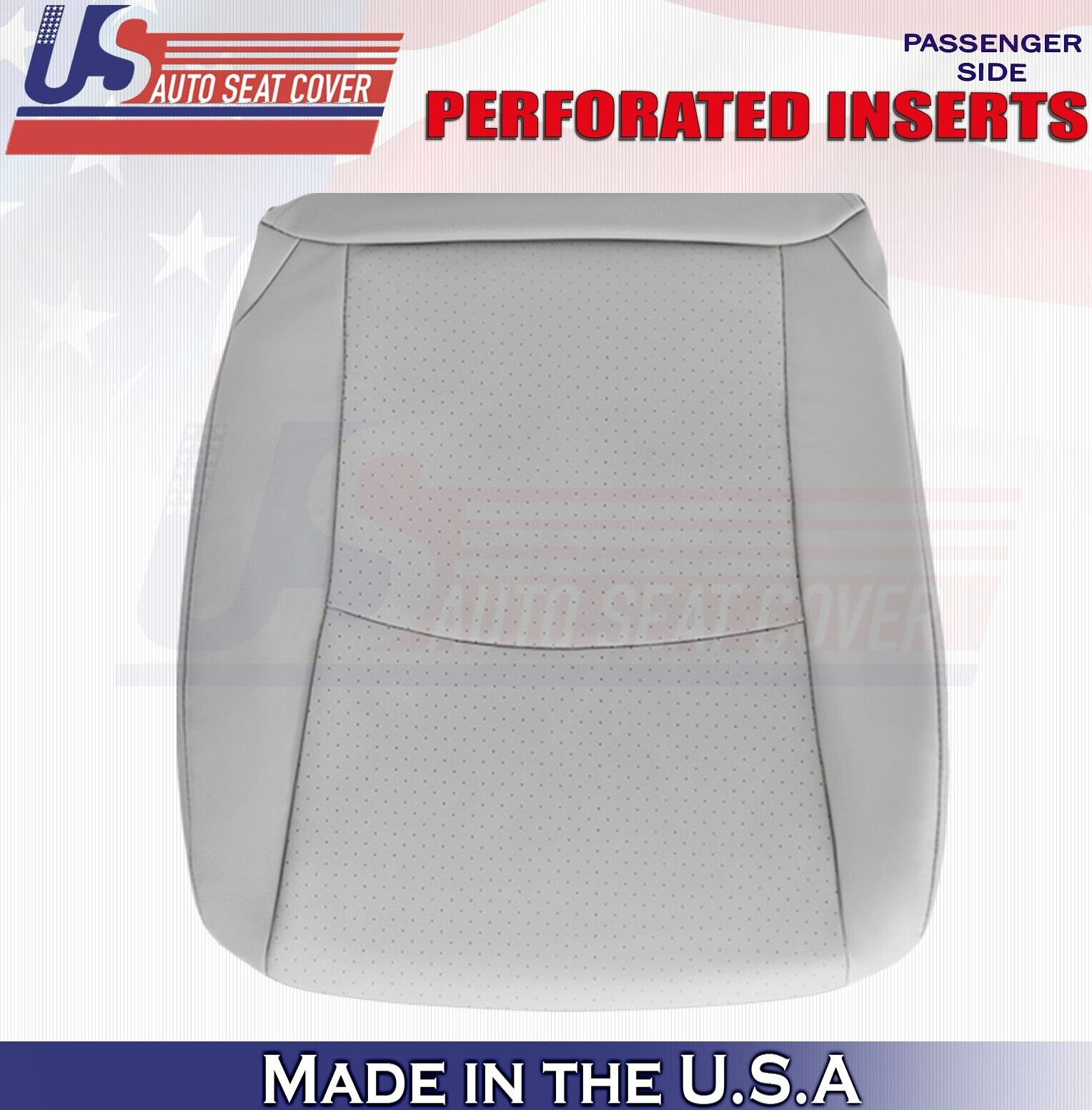 2012 2013 For Toyota Highlander Passenger Bottom Perf Leather Seat Cover Gray