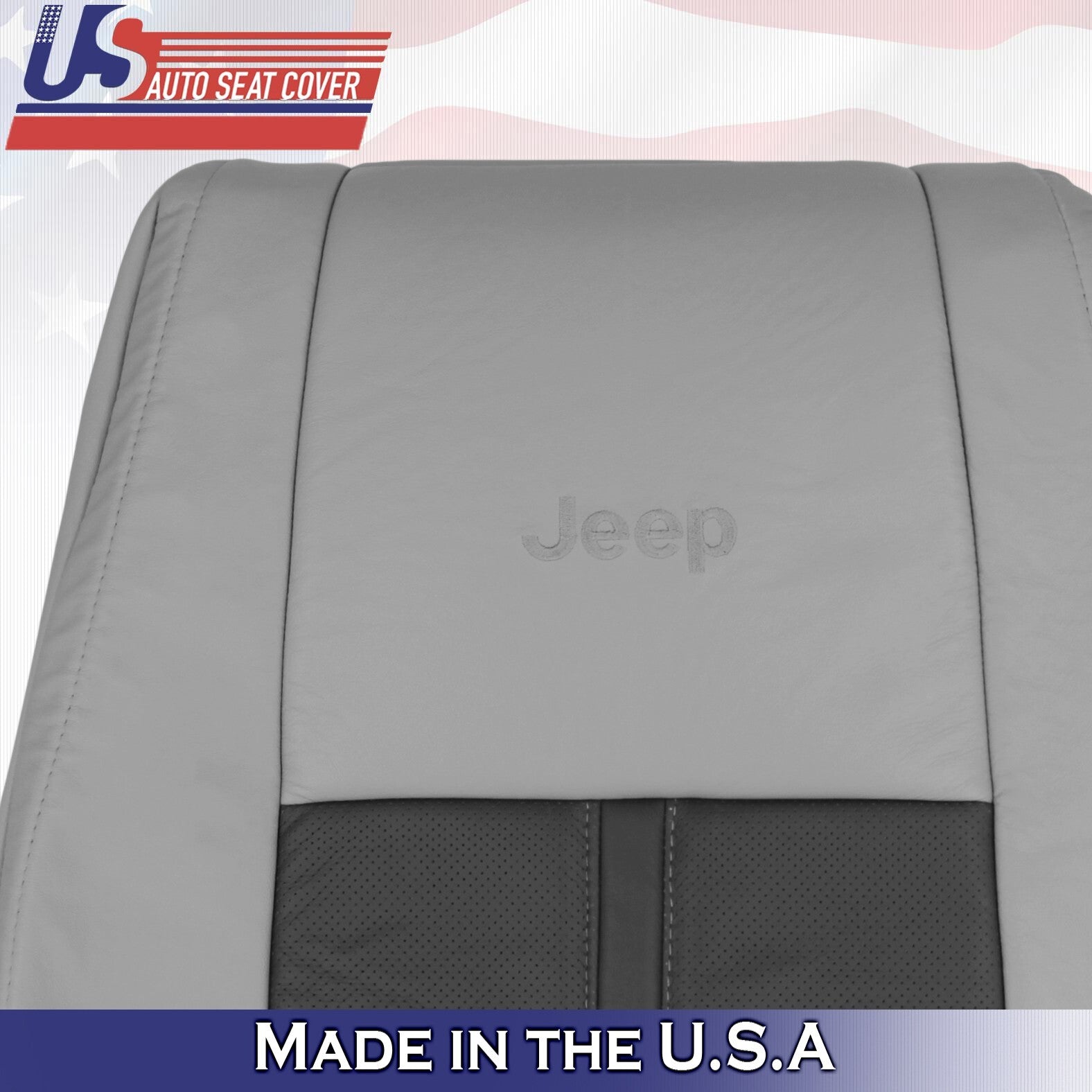 2007 For Jeep Grand Cherokee Limited Driver & Passenger Top Leather Covers Gray